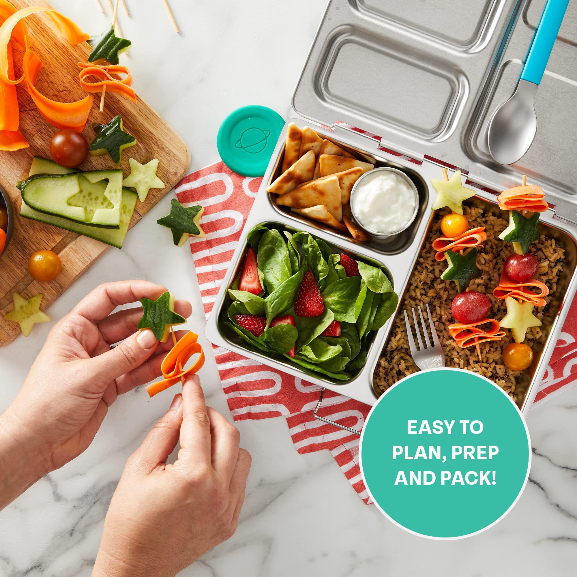 Planetbox Launch Stainless Steel Lunchbox Large Capacity, Eco-Friendly Bento Box For Adults Andteens Perfect For Work, School, A