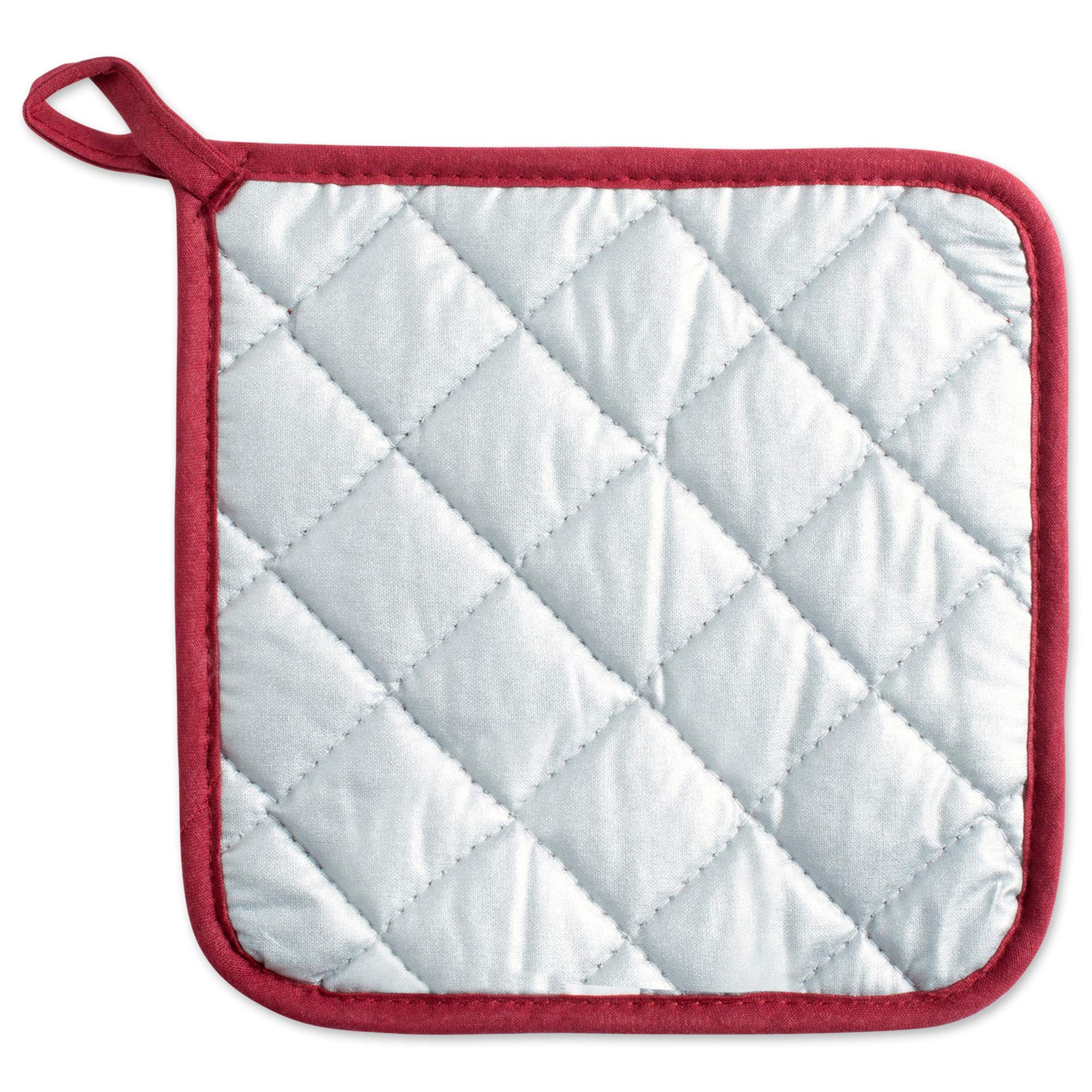 Dii Basic Terry Collection Quilted 100% Cotton, Potholder, Barn Red, 3 Piece