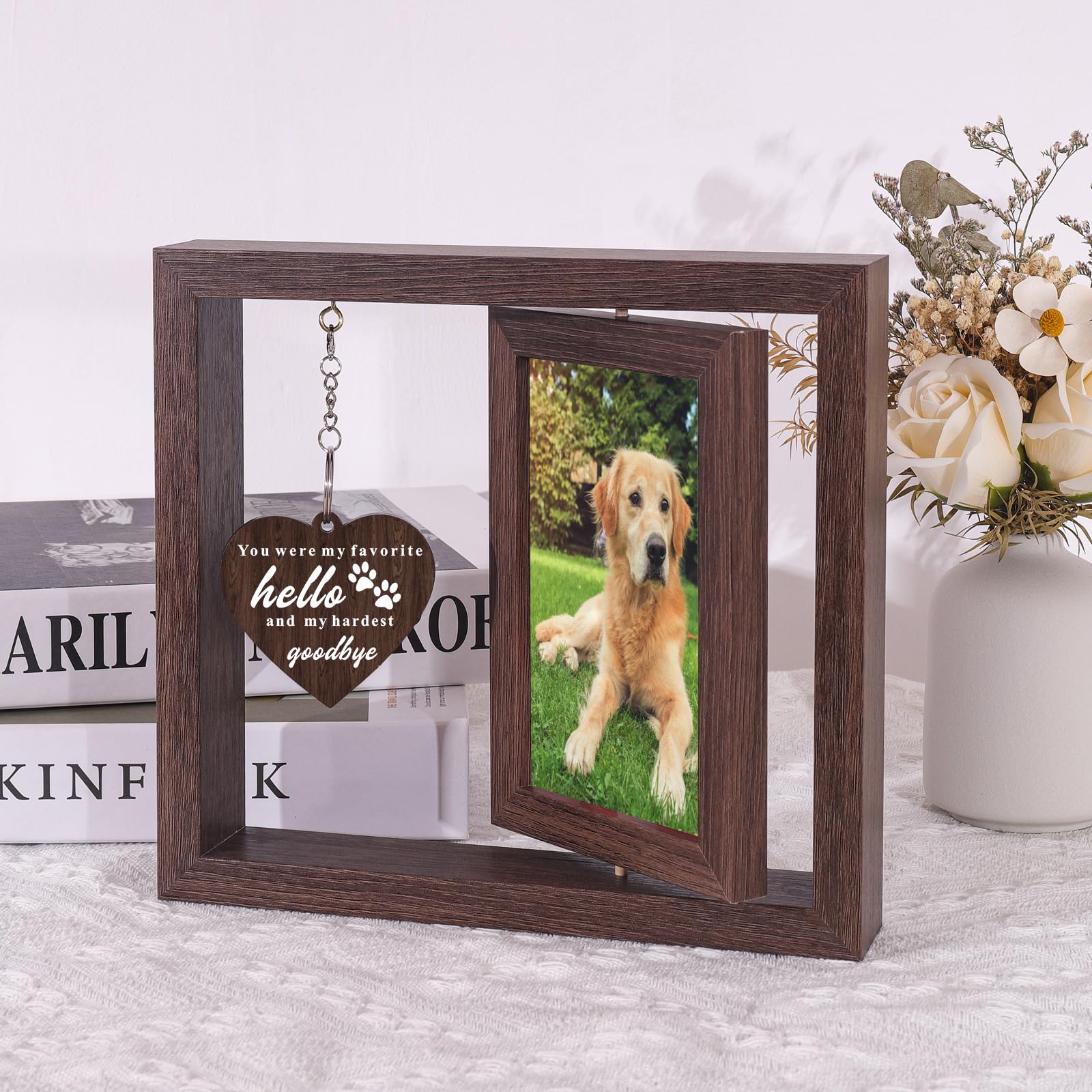 Boiveco Pet Memorial Sympathy Gifts for Loss of Dog, Cat & Dog Loss Gifts Memorial Picture Frame, Bereavement Remembrance Condol