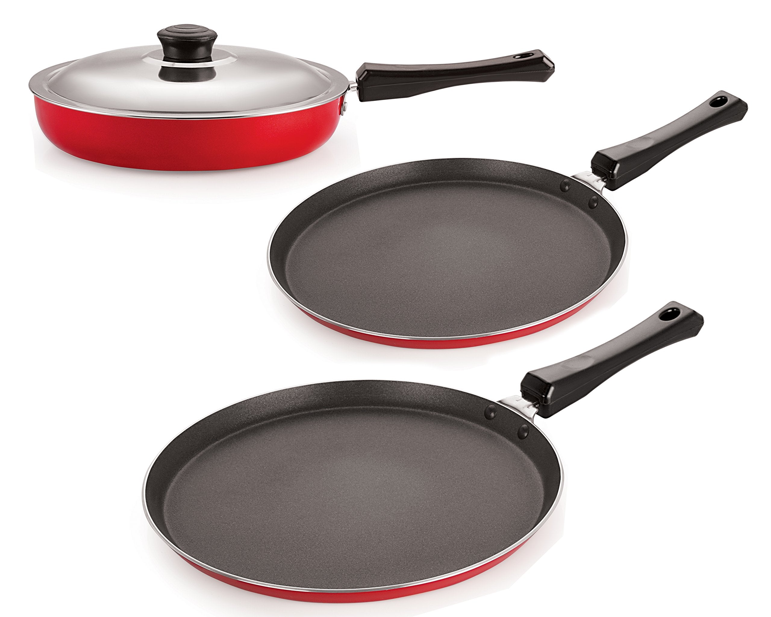 Nirlon Pfoa Free NonStick Coated Pure Aluminium Cookware Combo Essential Set