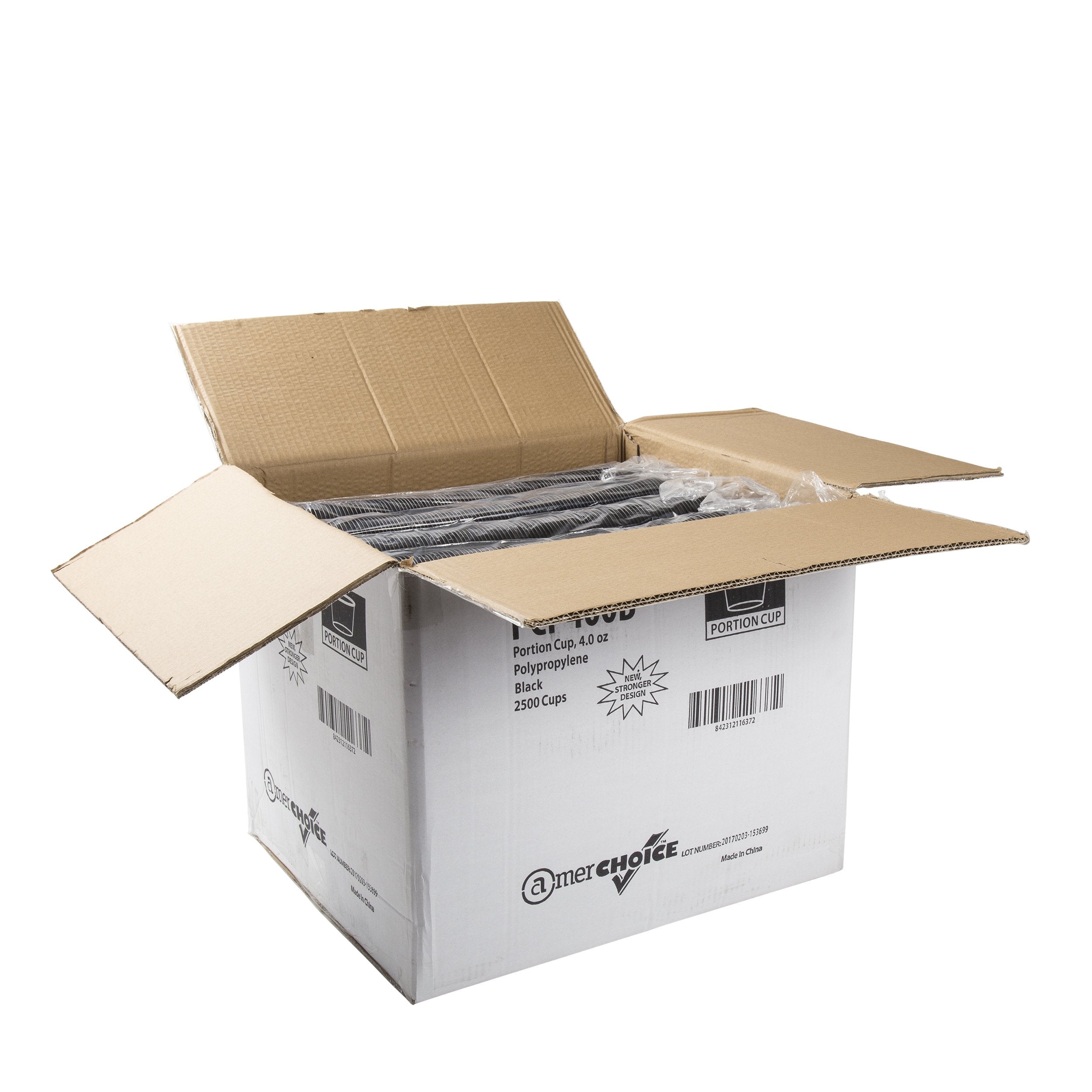 Amercare Poly Black Portion Cup, 4 Oz, Case Of 2500