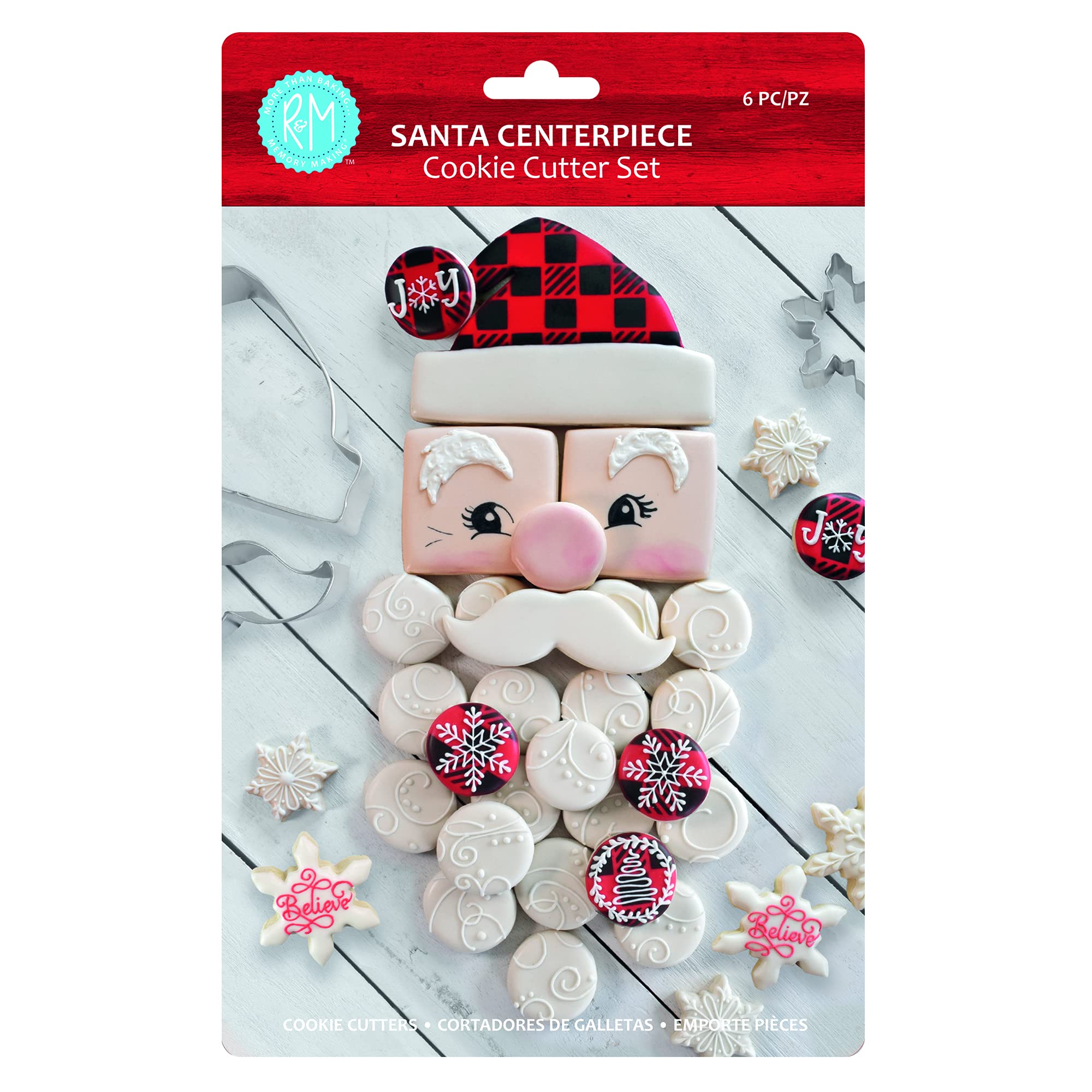R & M International Santa Centerpiece Set Cookie Cutter, One Size, Gray