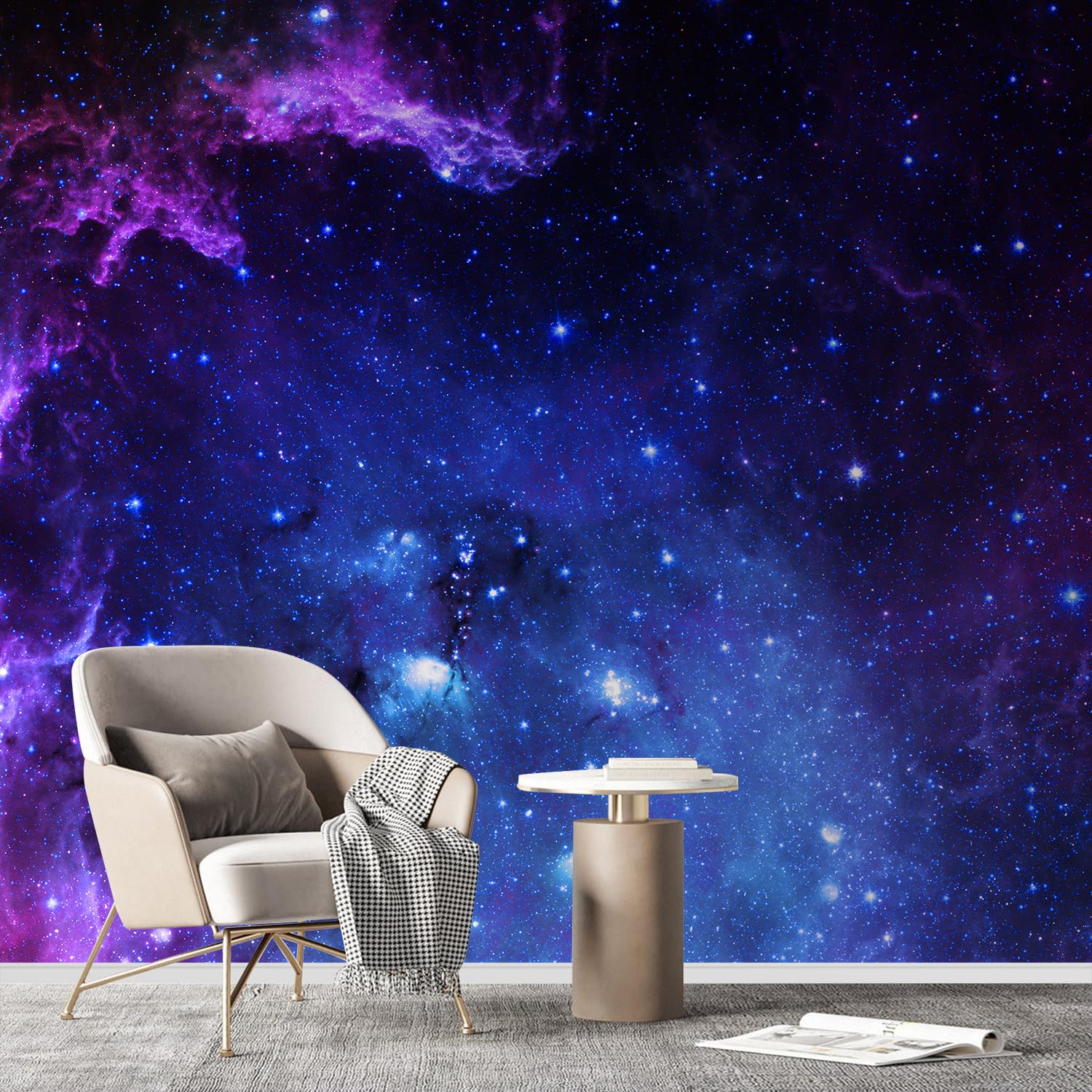 SIGNFORD Wall Mural Galaxy Removable Wallpaper Wall Sticker for Bedroom Living Room - 100x144 inches