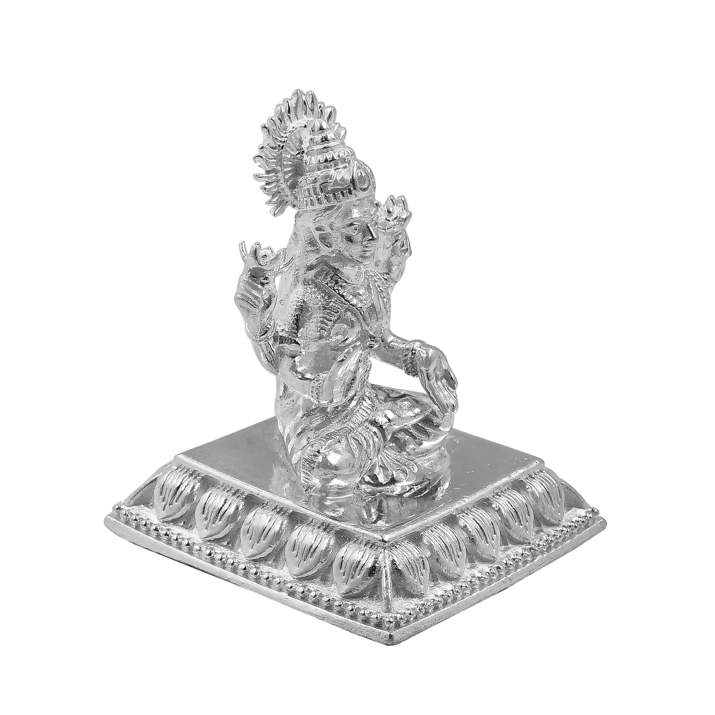 Maa Silver Pure Silver Laxmi Lakshmi Ji Bis Hallmarked Solid Idol/Murti With Square Paat Perfect For Gifting & Pooja Use (925 Pu