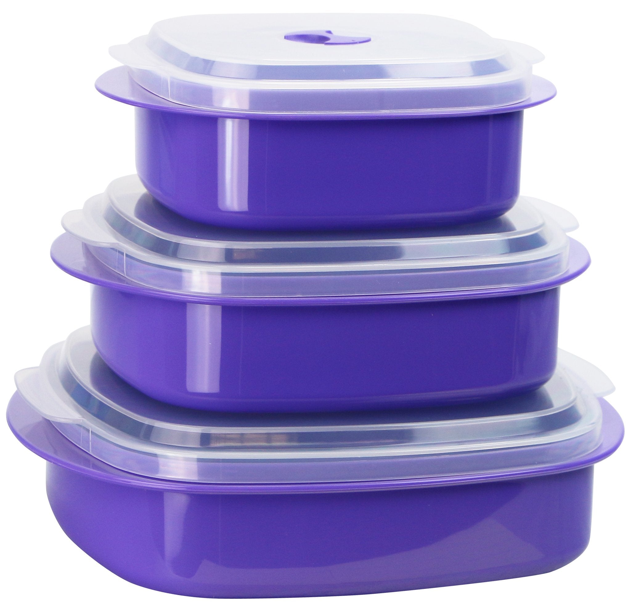 Reston Lloyd Microwave Storage, Adjustable Vent On Lids Cookware Set, Multiple Sizes, Purple