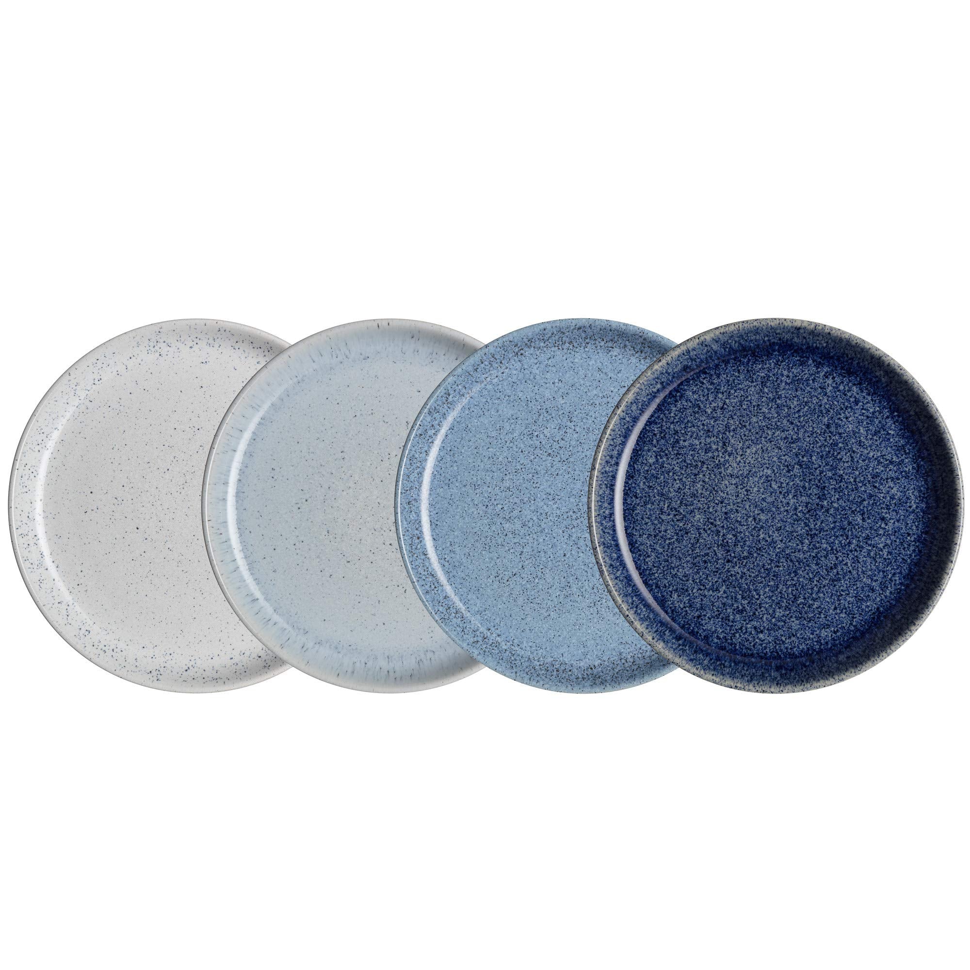 Denby Studio Blue 4 Piece Medium Plate Set, 21 Centimeters