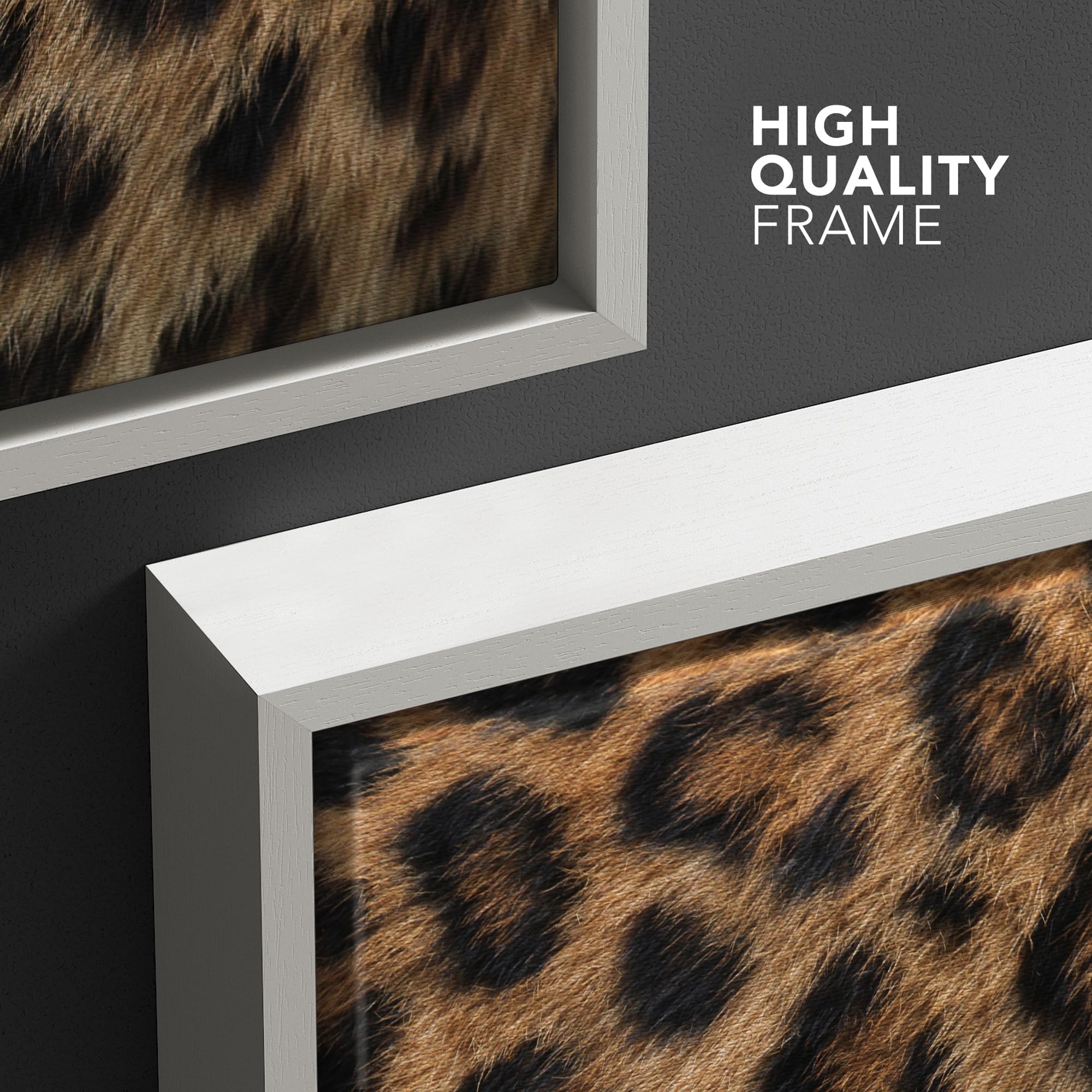Wall26 Framed Framed Canvas Prints Wall Art Framed Framed Canvas Prints Wall Art - Leopard Fur/Skin Texture - 24''X24'' White