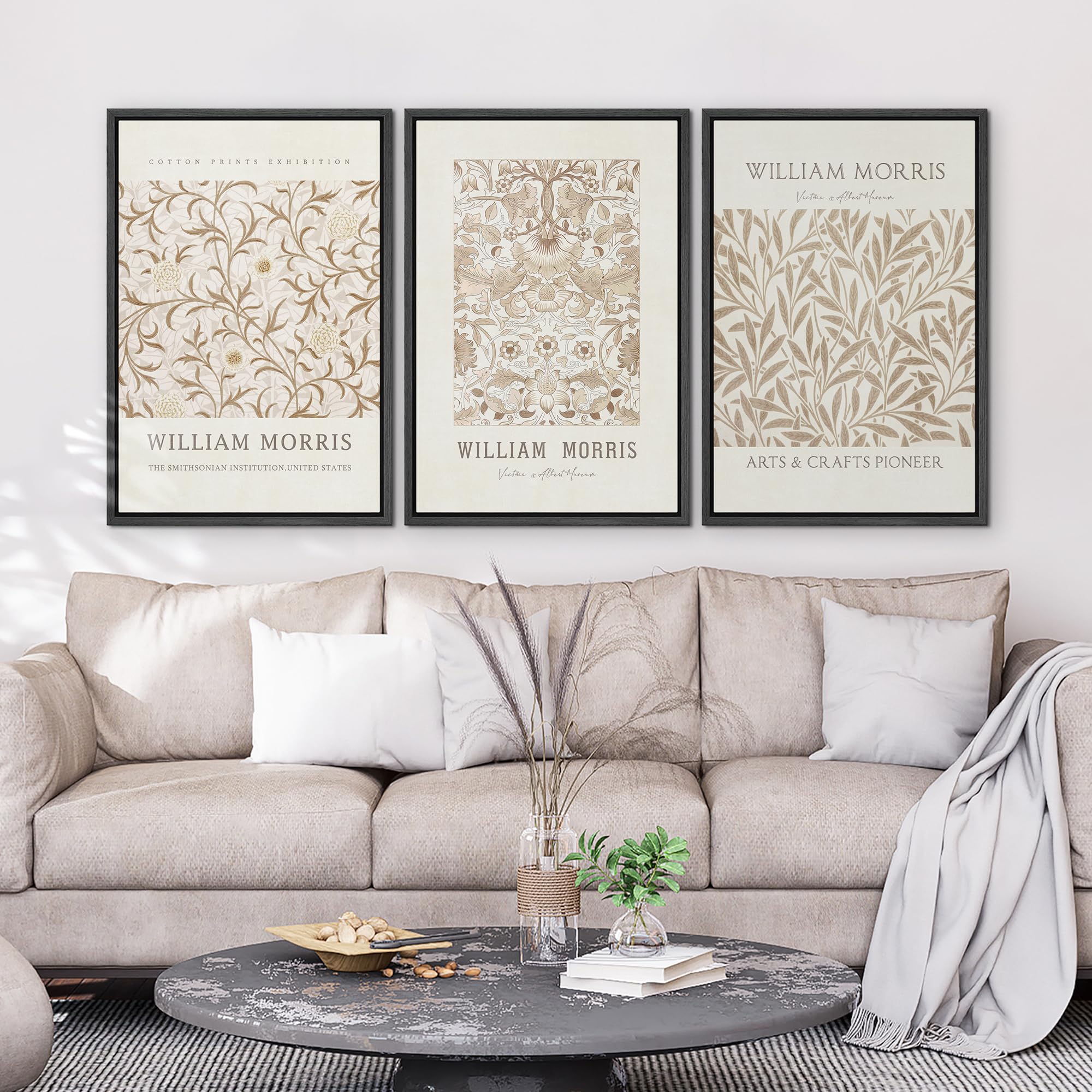 Wall26 Framed Canvas Print Wall Art Set William Style Cotton Prints Exhibition Illustrations Modern Art Decorative Floral Botani