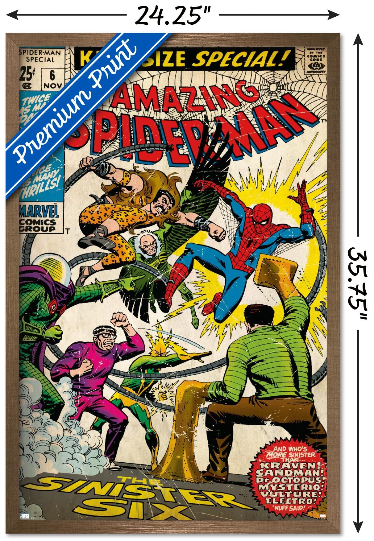 Trends International Marvel Comics - Spider-Man - Amazing Spider-Man #6 Wall Poster, 22.375'' X 34'', Bronze Framed Version