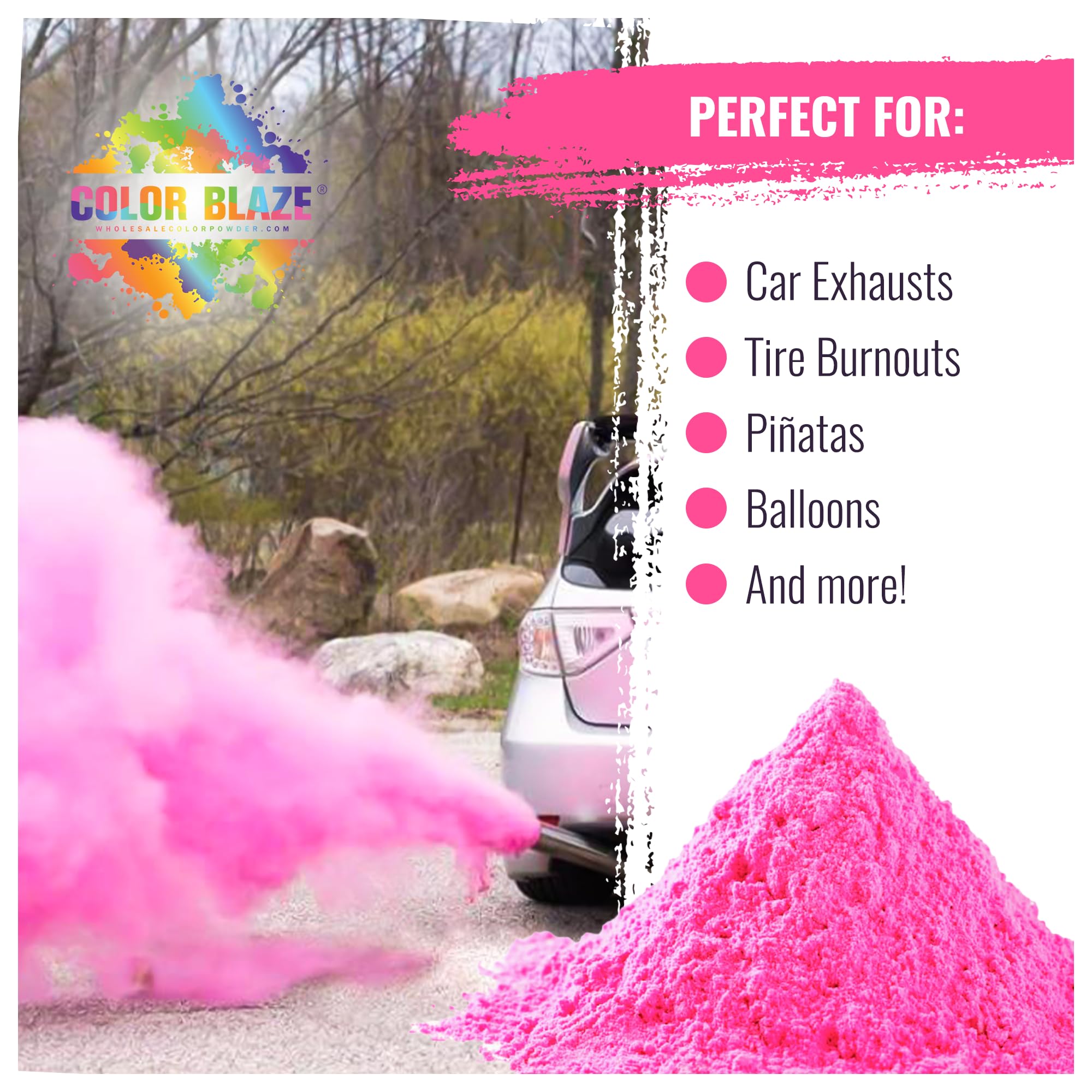 Color Blaze Powder Color Blaze Holi Colored Powder - 5 Lbs Of Pink Powdered Color - For F ...