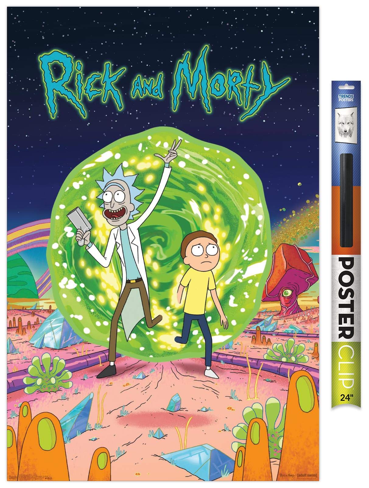 Trends International Rick And Morty - Cover Wall Poster, 22.375'' X 34'', Poster & Clip Bundle