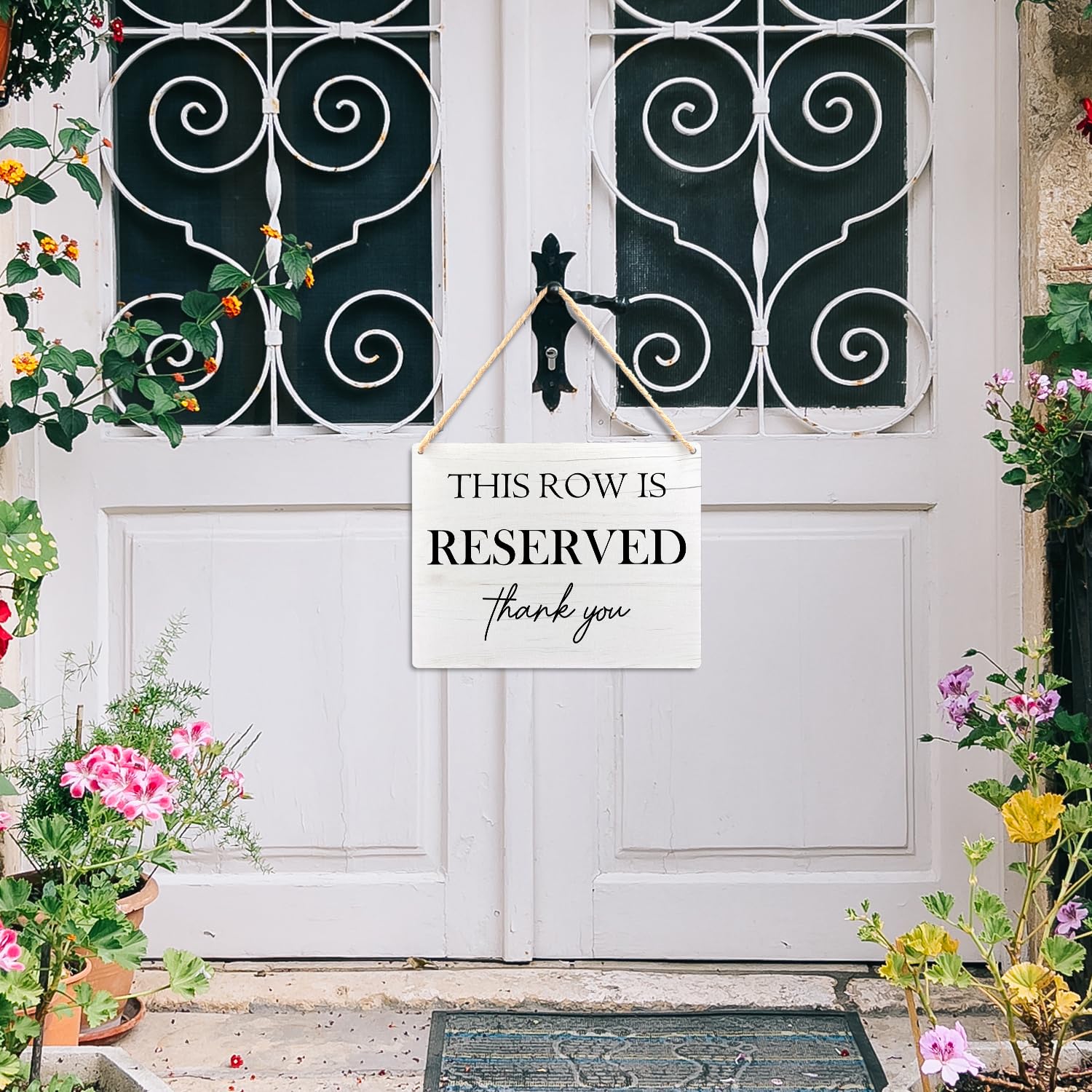 Ryeolo Wedding Reserved Row Signs - This Row Is Reserved Wooden Hanging Signs for Chairs, Wedding Decorations for Reception, 10.