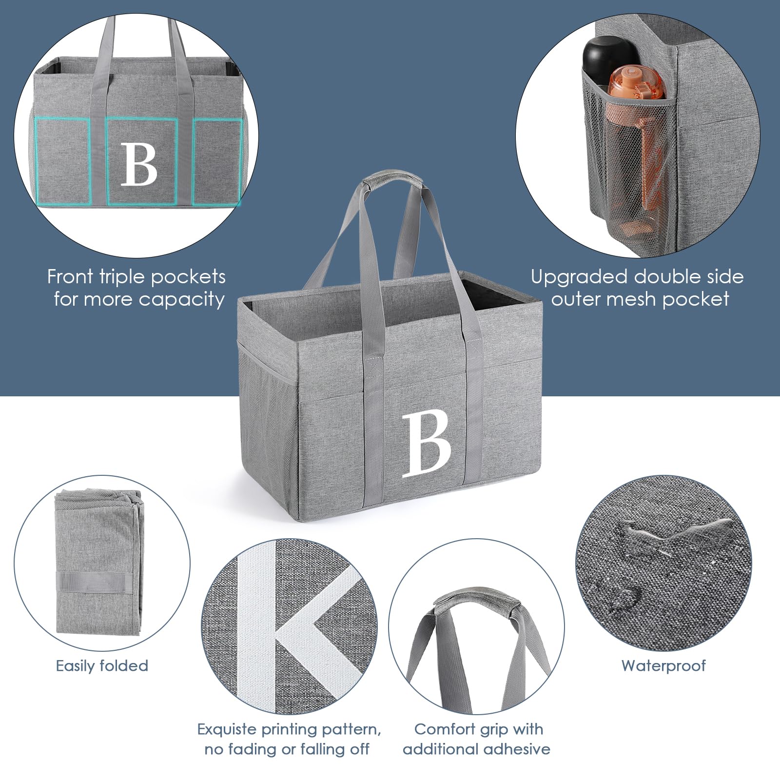 Extra Large Can-Vas Utility Tote Bag For Women, Grocery Bags Reusable Shopping Bags Foldable, Weekender Travel Bag W Top Zi-Pper