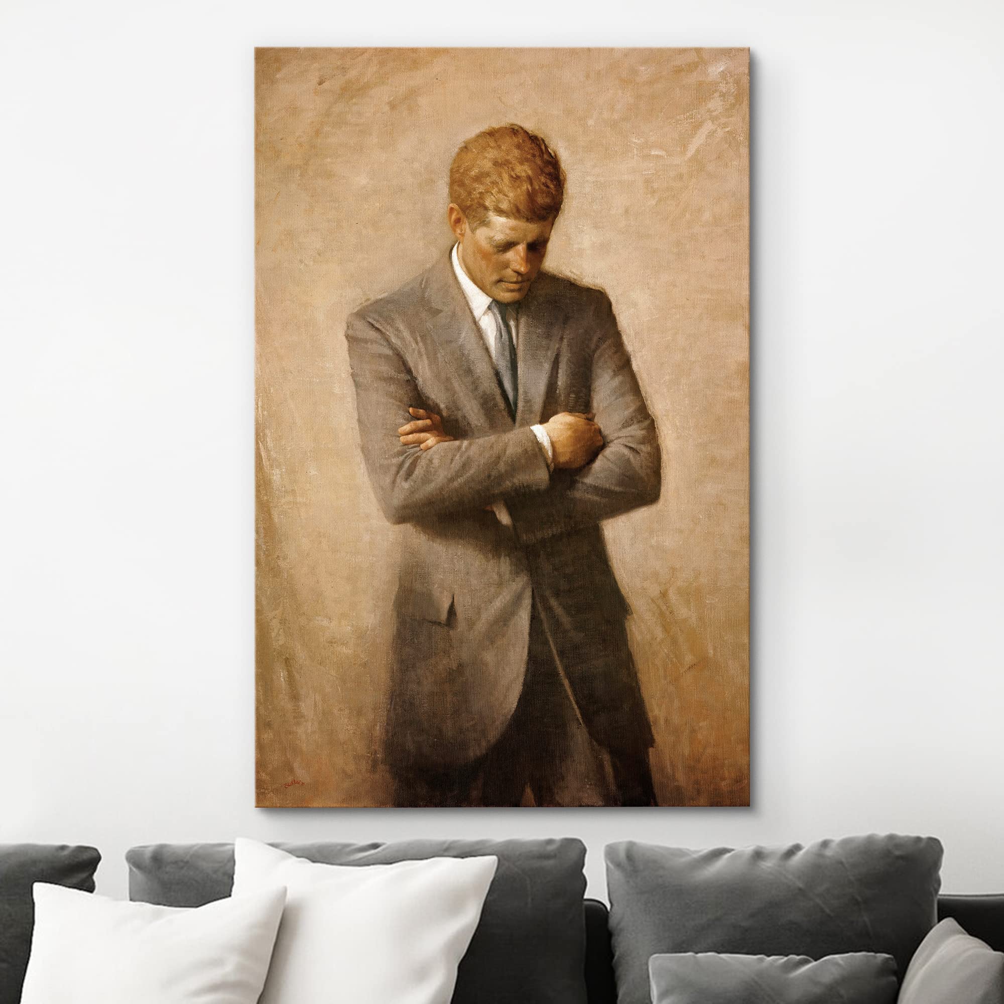 Wall26 Canvas Print Wall Art Portrait Of John F. Kennedy People Pop Culture Historical Realism Famous Closeup Colorful Multicolo