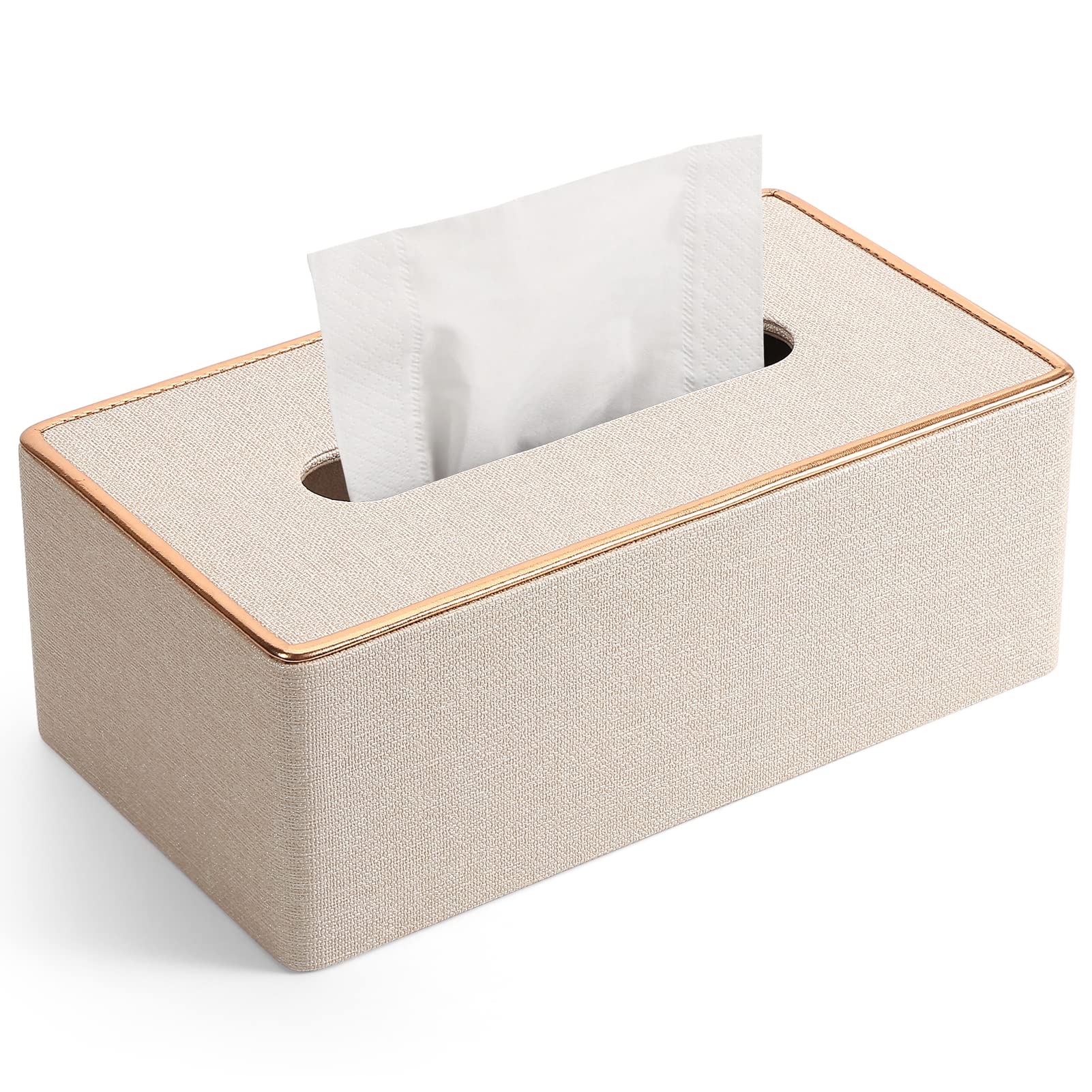 Tissue Box Cover, Pu Leather Tissue Box Holder Rectangular Kleenex Box Covers For Home/Office/Car Decoration 9.84''X5.23''X3.77'
