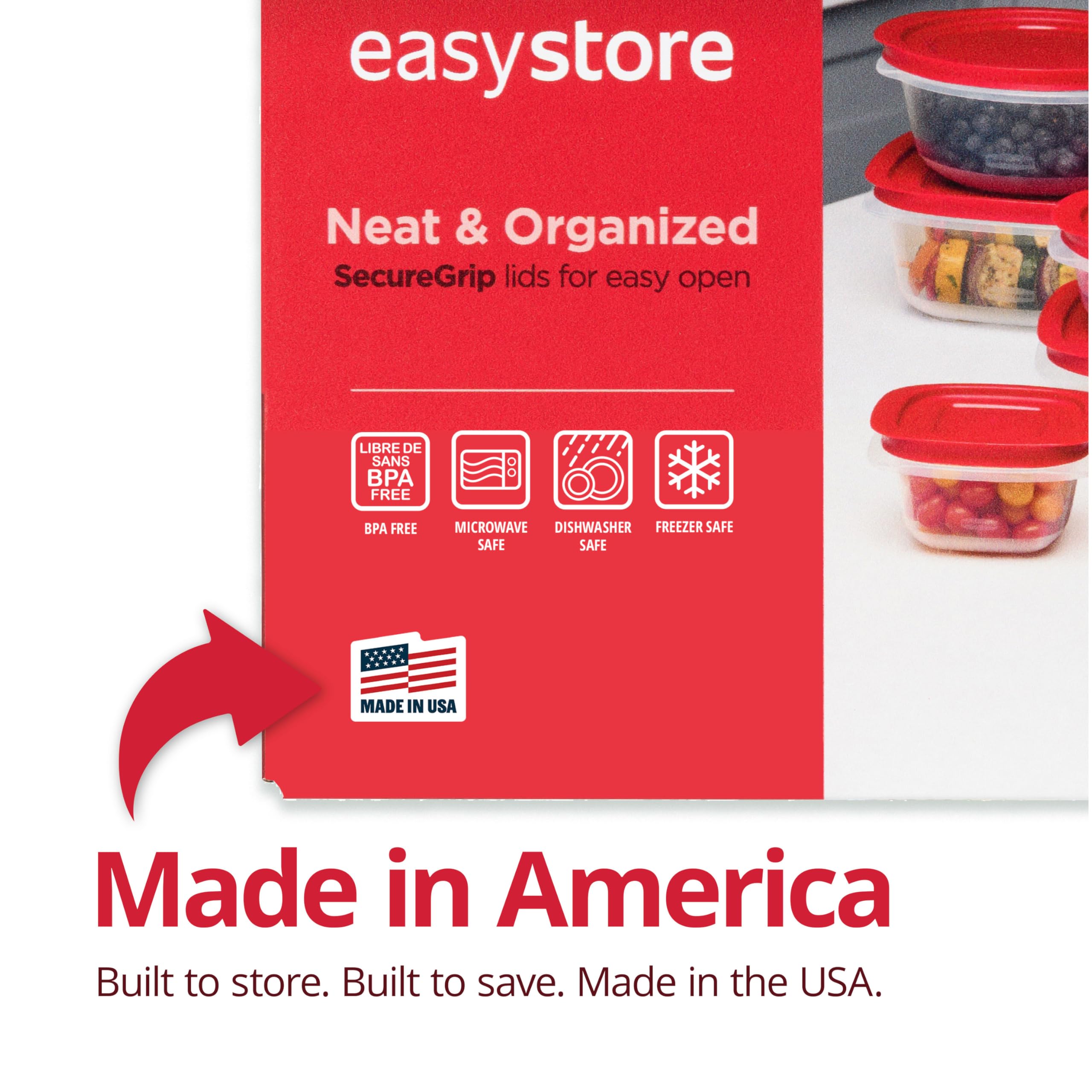 Rubbermaid EasyStore 38-Piece Food Storage Container Set with Lids - Model 2210134, Easy Store Color