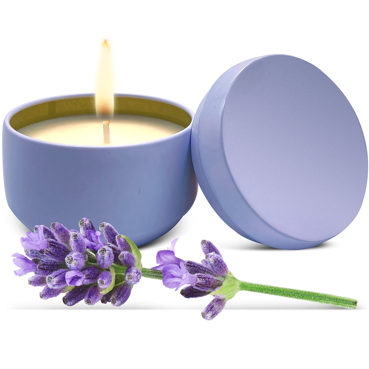 Soy Wax Candle in Perfect Decorative Giftable Metal Tin - Pure Organic Soy Wax and Natural Oils - for Living Room Handmade in US