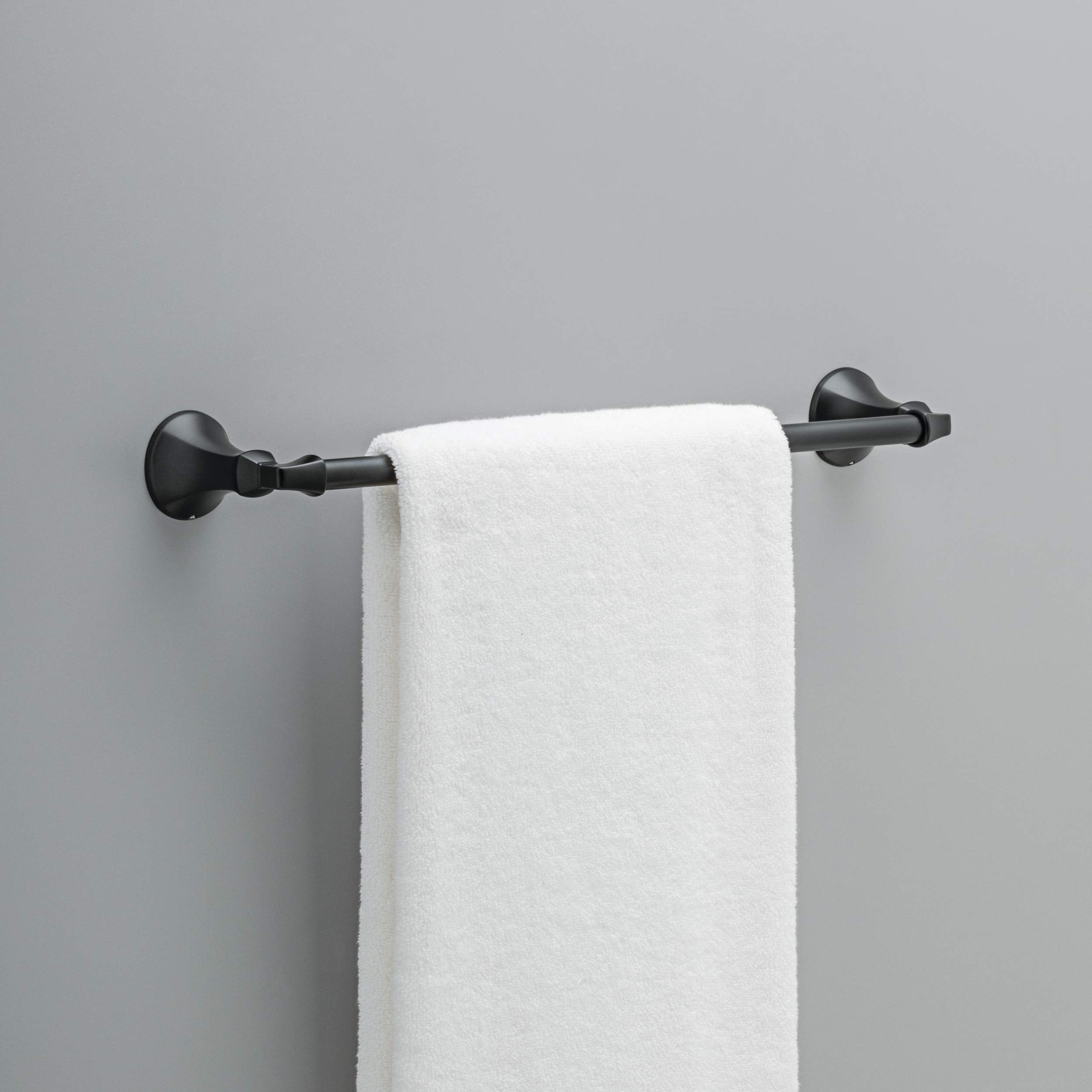 Delta 76418-BL Ashlyn 18-in Wall Mount Towel Bar Bath Hardware Accessory in Matte Black