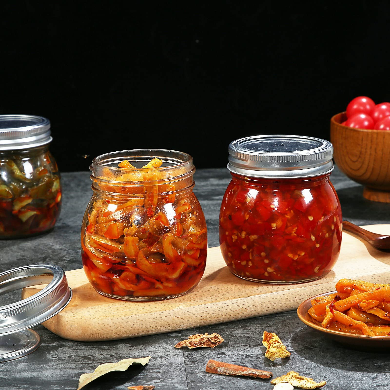 Yeboda 9 Pack Wide Mouth Mason Jars 10 Oz Glass Canning Jars With Airtight Lids And Bands For Preserving, Jam, Honey, Jelly, Wed