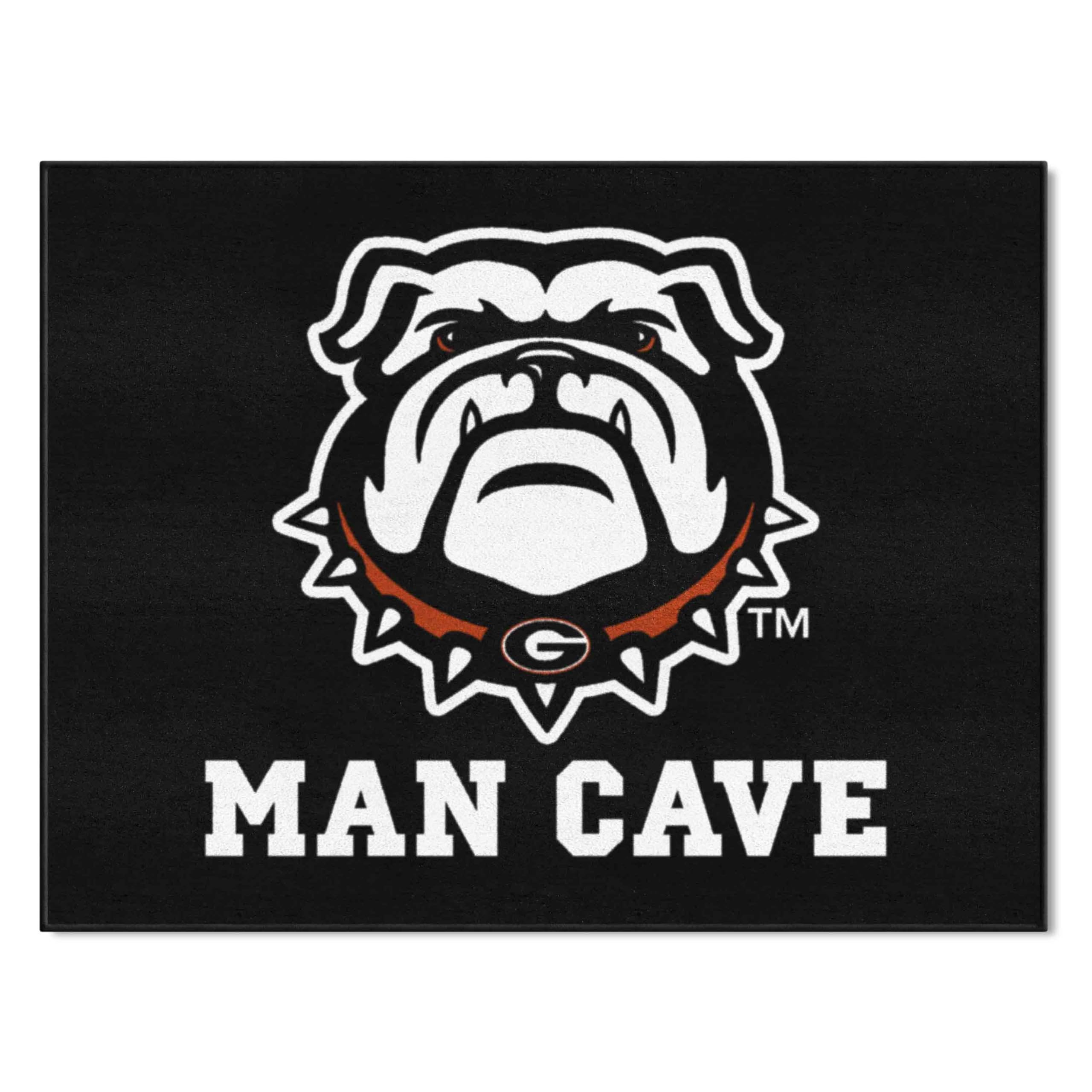 FANMATS 22876 Georgia Bulldogs Man Cave All-Star Rug - 34 in. x 42.5 in. - New Bulldog Logo, Black