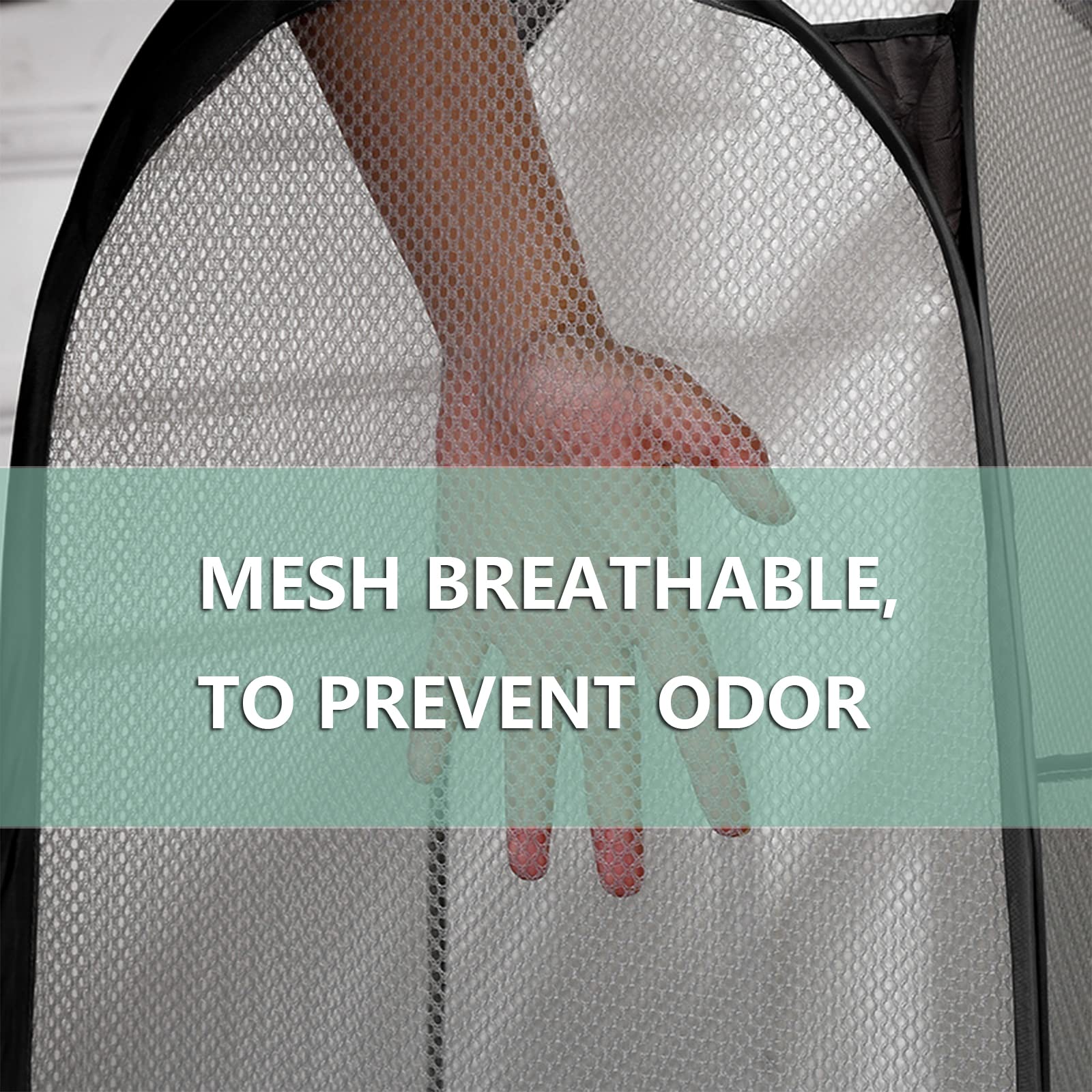 2 Pack Laundry Basket,Foldable Mesh Pop-Up Laundry Hamper With Durable Handle,Easy To Open And Fold For Dorm, Laundry Room, Bedr