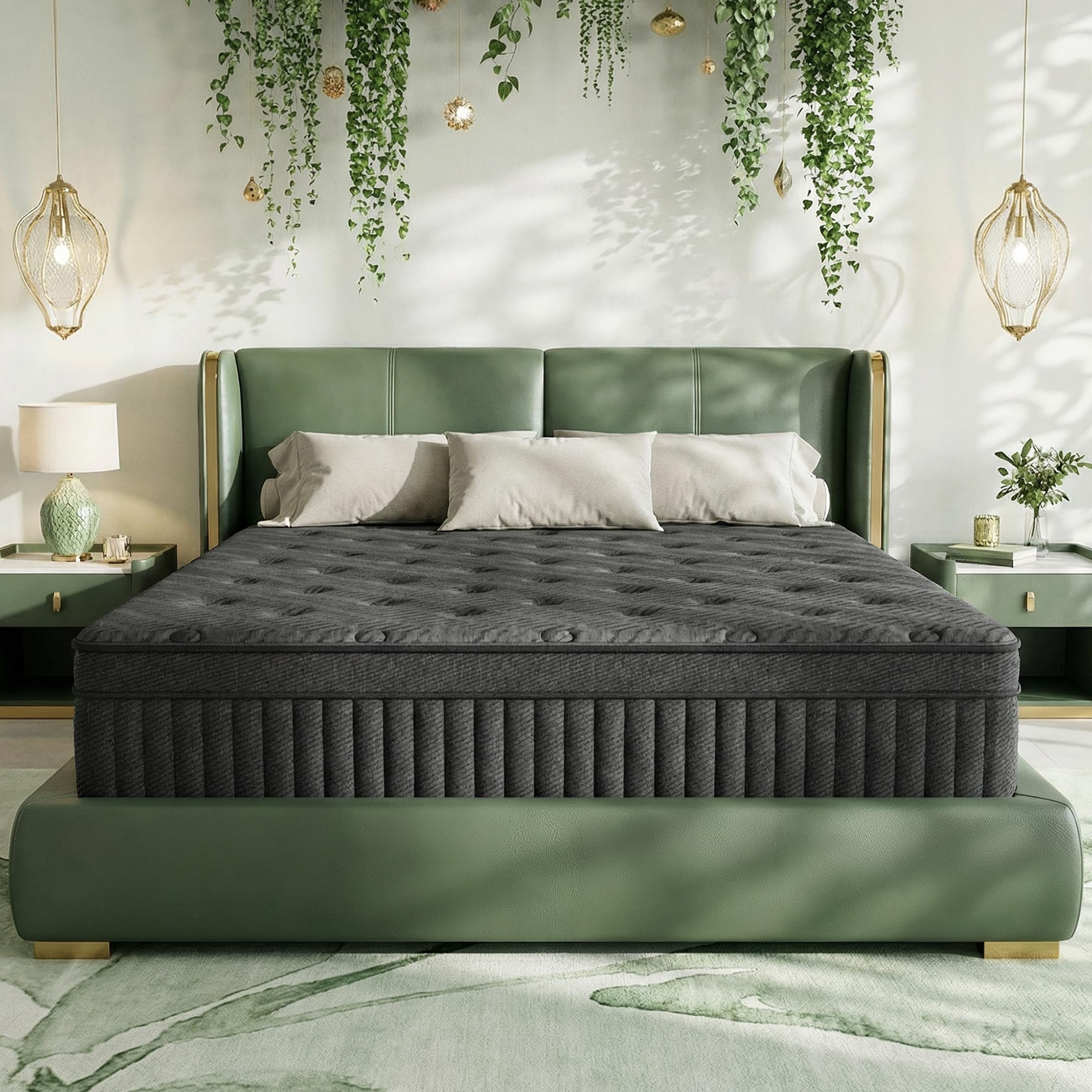Inight King Size Mattress 12 Inch, Hybrid King Mattress In A Box, Gel Memory Foam & Individual Pocket Springs, Edge Support, Med