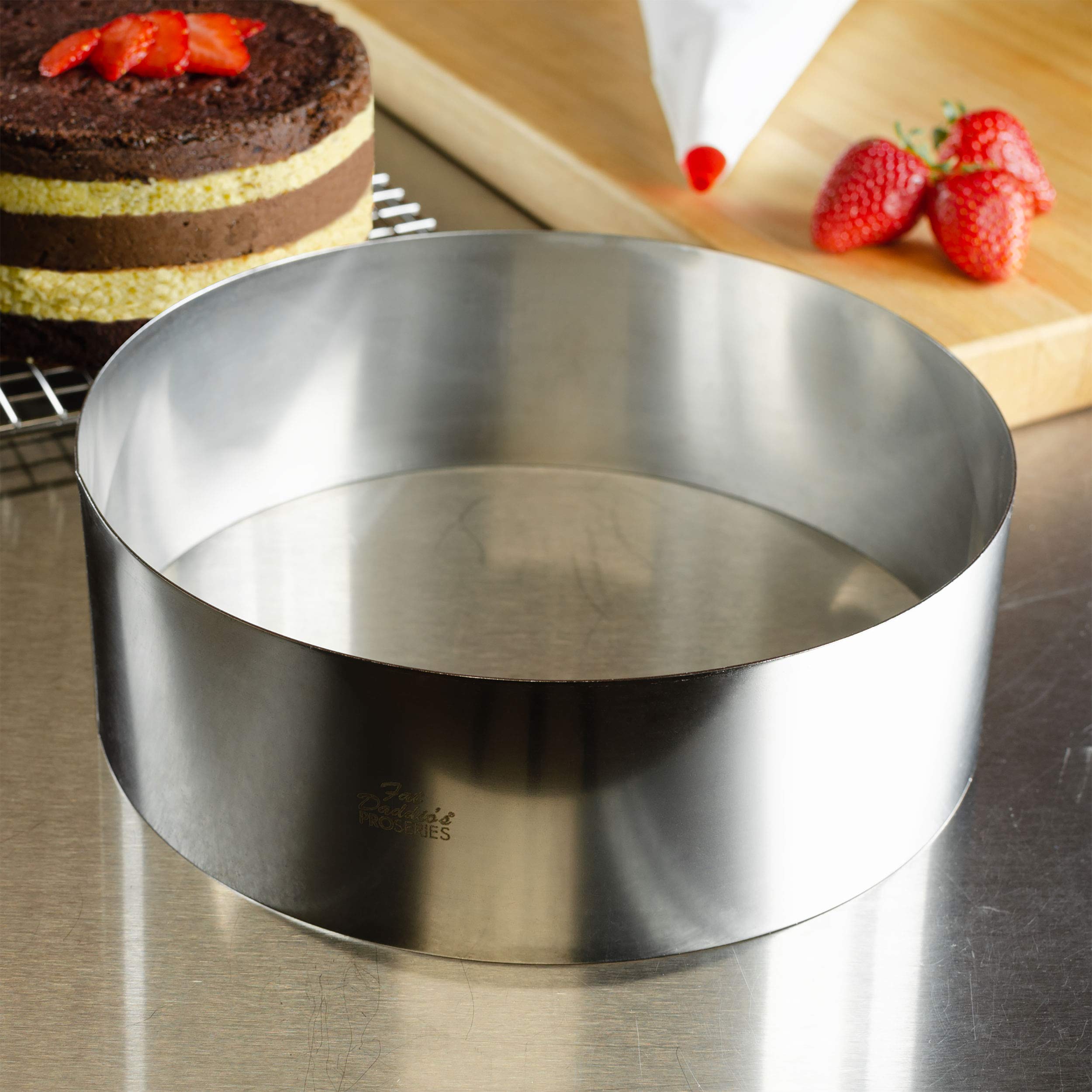 Fat Daddio'S Stainless Steel Round Cake & Pastry Ring, 10 X 3 Inch, Silver
