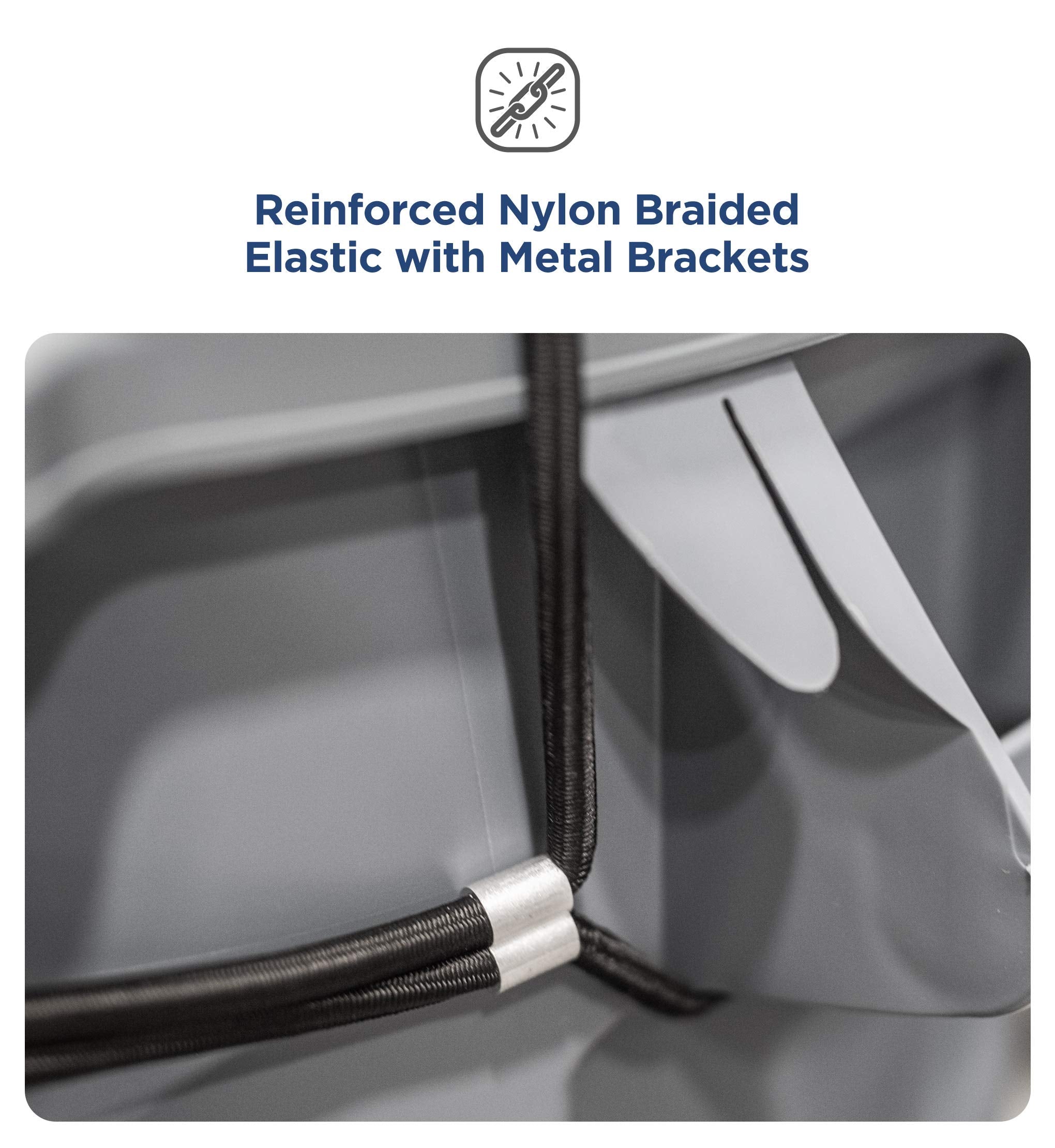 Encased Extra Large Trash Can Lock For Animals/Raccoons, Bungee Cord Heavy Duty Extra Large Outdoor Garbage Lid Lock (Fits 50-96