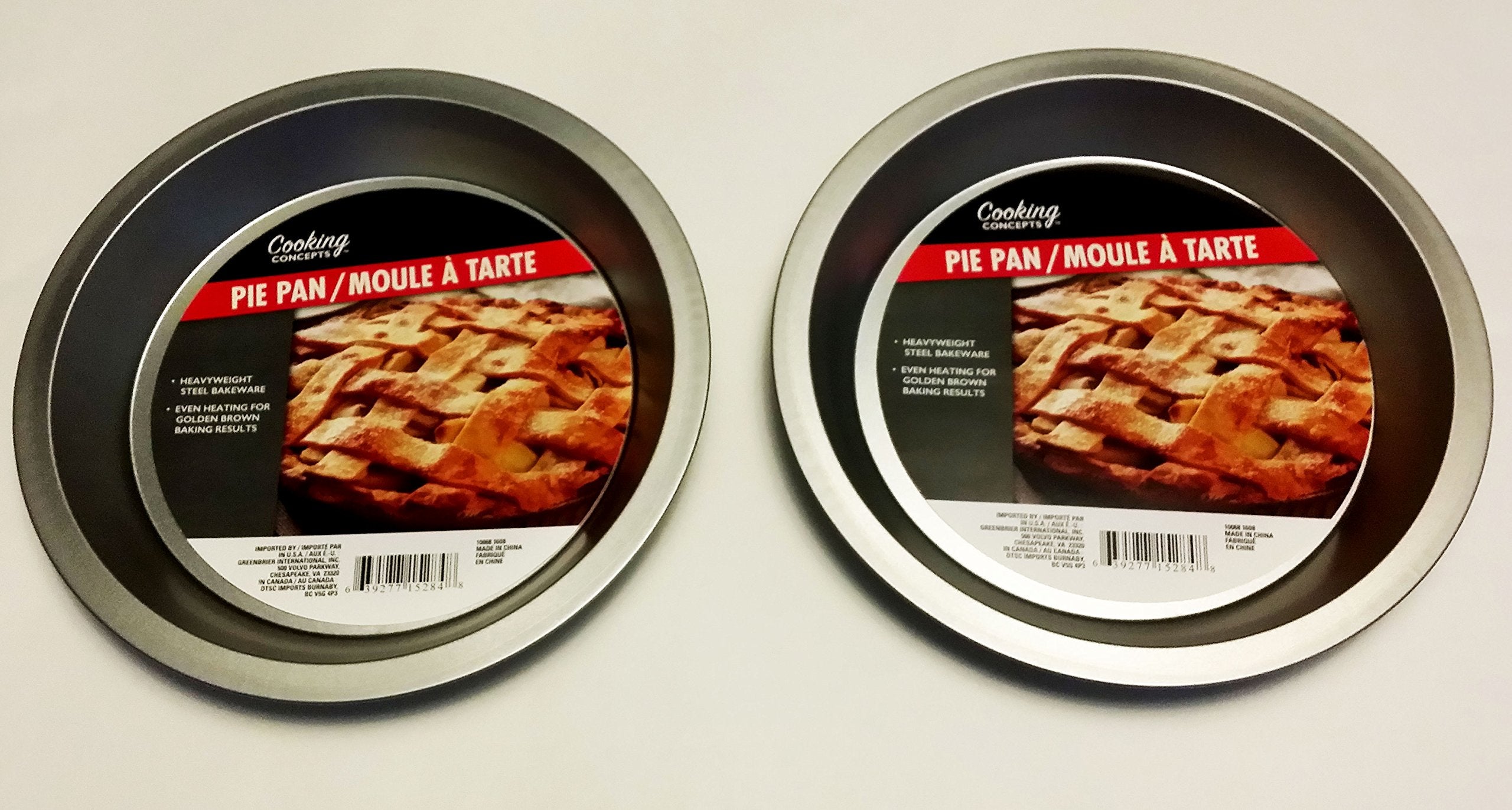 Two 9 Inch Pie Pans A Heavy Weight Steel None Stick Bakeware Set With Even Heating (Standard Version)