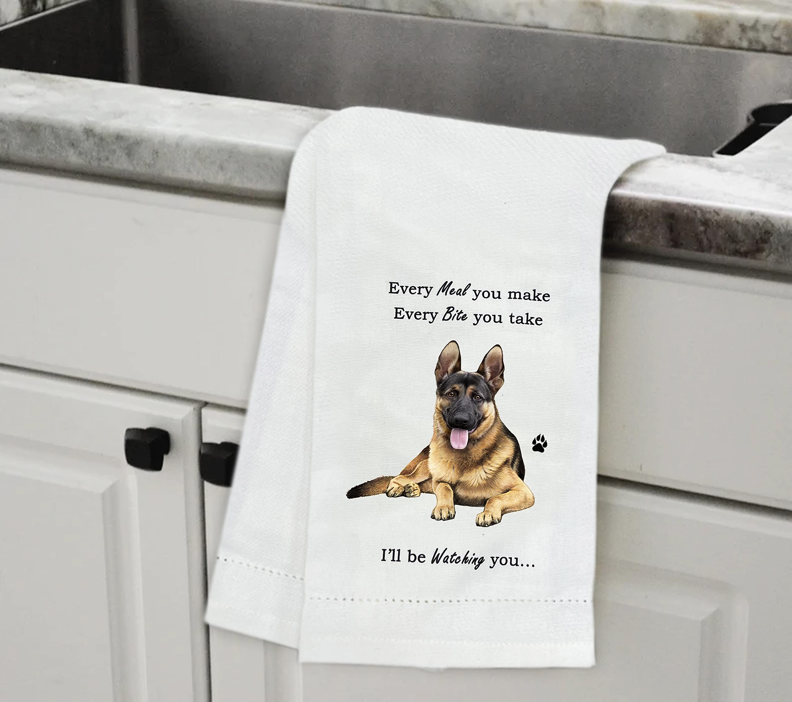 German Shepherd Kitchen Towel - Soft Highly Absorbent - German Shepherd Gifts - Dish Towels For Washing Dishes - Tea Towels - Re