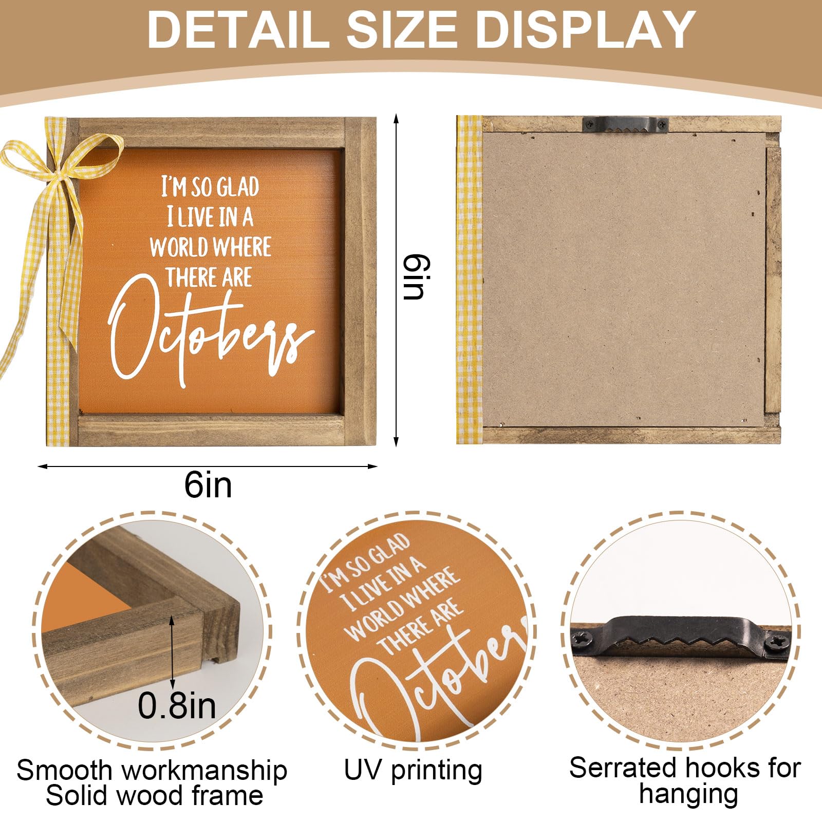 flangairy Fall Wooden Sign, Fall Decorations for Home, Indoor October Autumn Centerpieces for Tables Wall Shelf Desk Fireplace M