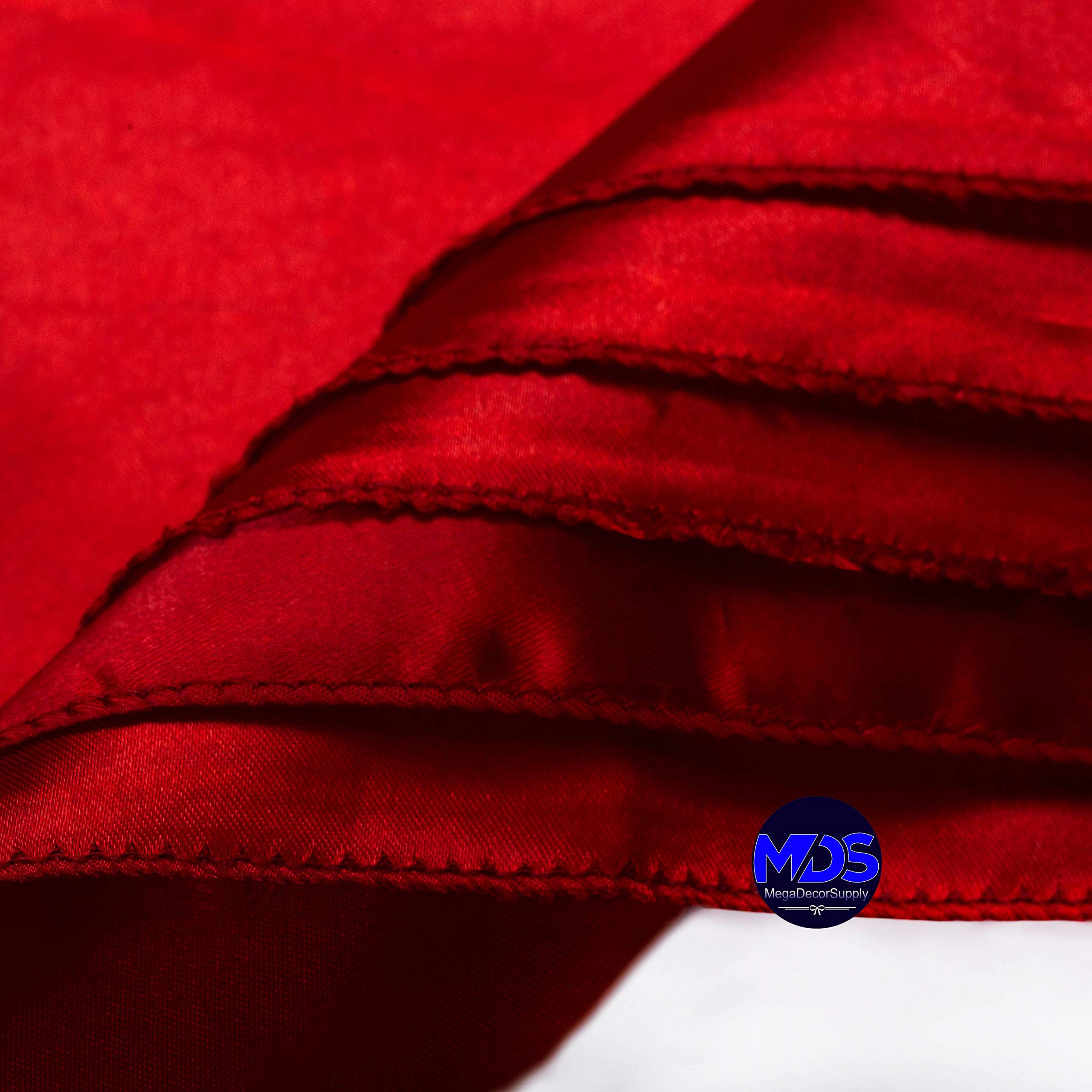 Mds Pack Of 100 Wedding Satin 12''X 12'' Square Dinner Napkin Or Handkerchief For Wedding Banquet Decoration - Red