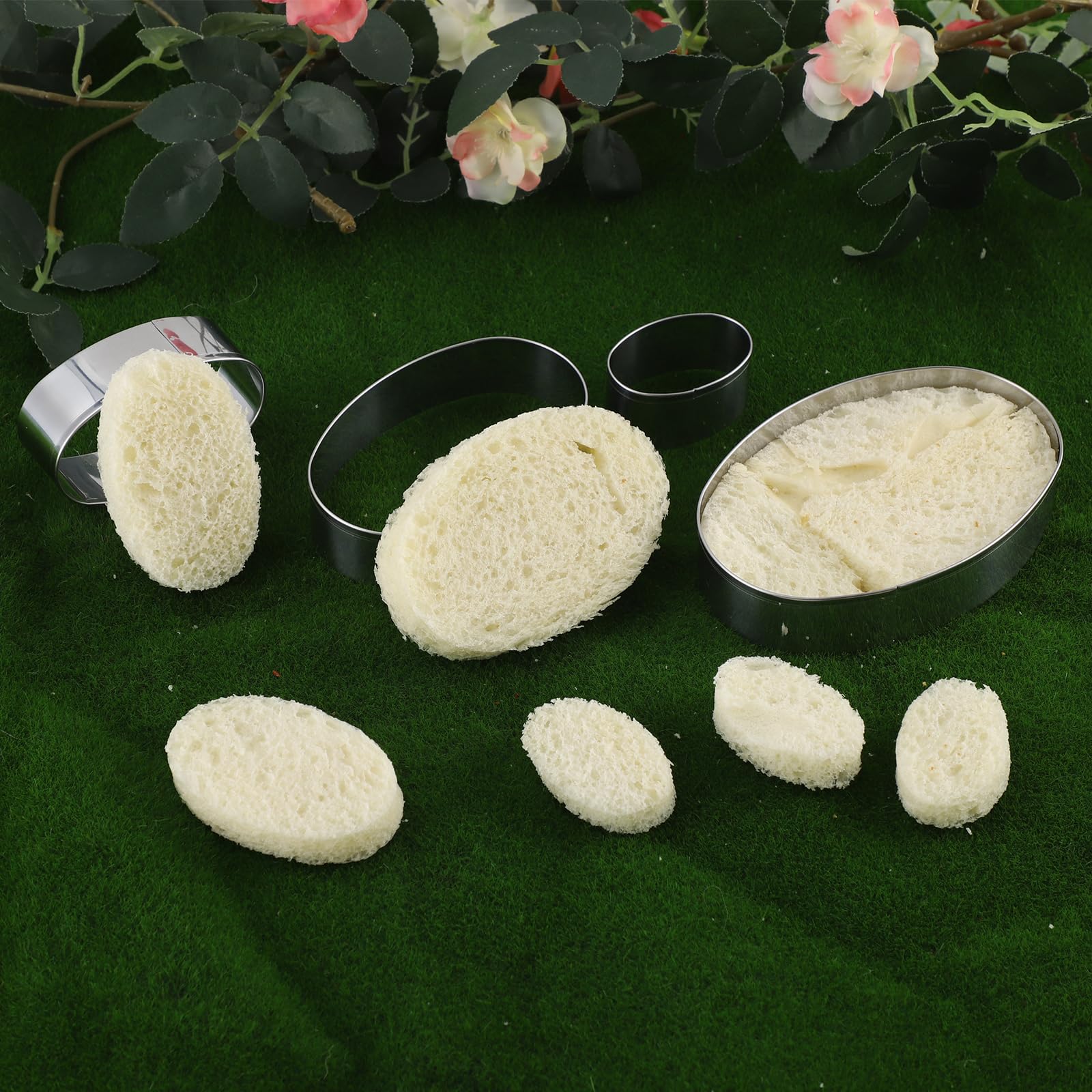 Oval Cookie Cutter Set Large - 5 Inch, 4 Inch, 3 Inch, 2 Inch - Geometric Cookie Cutters Shapes Molds - Stainless Steel Homemade