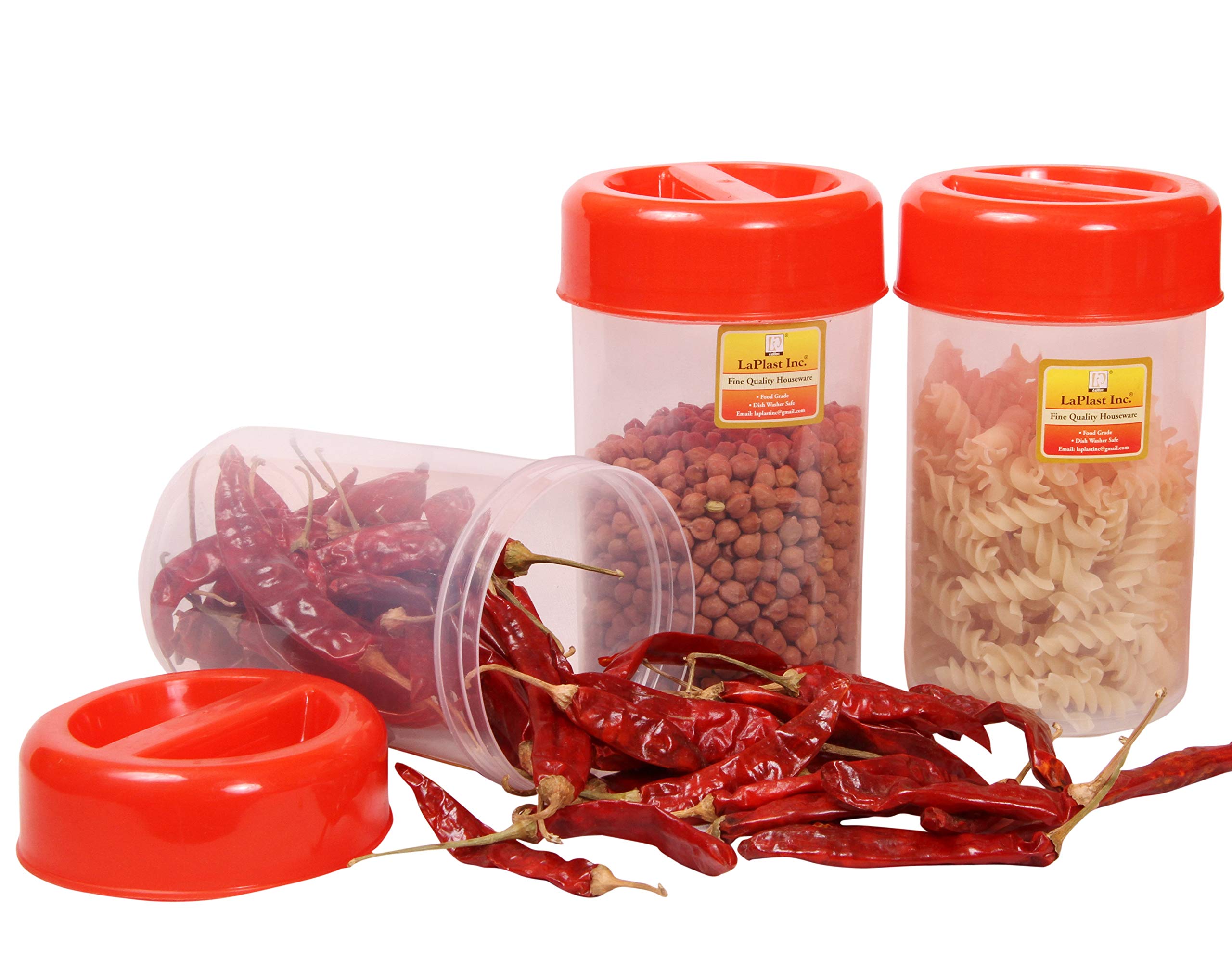 Laplast  8906031501573 Plastic Storage Container, 750Ml, Set Of 3, Transparent