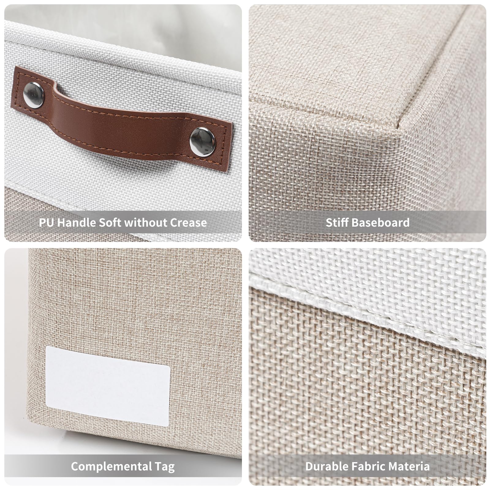 Bagnizer Collapsible Fabric Storage Cubes 11X11 Cube Storage Bins, 4 Pack Closet Baskets Box With Handles For Organizing, Shelf,