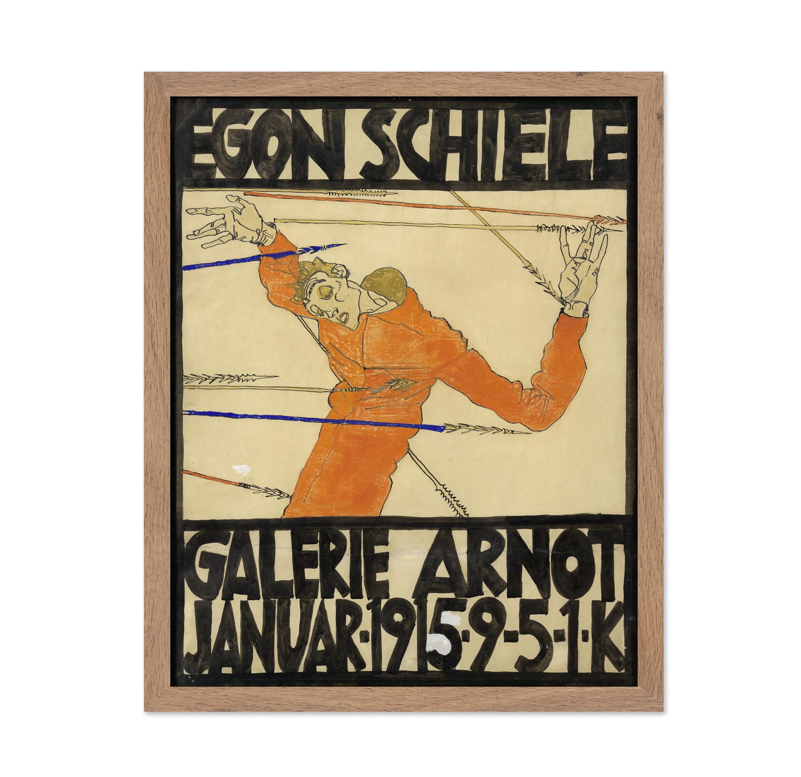 Poster Master Vintage Painting Poster - Retro Expressionism Print - Self Portrait as the Martyred St Sebastian - Gift for Artist