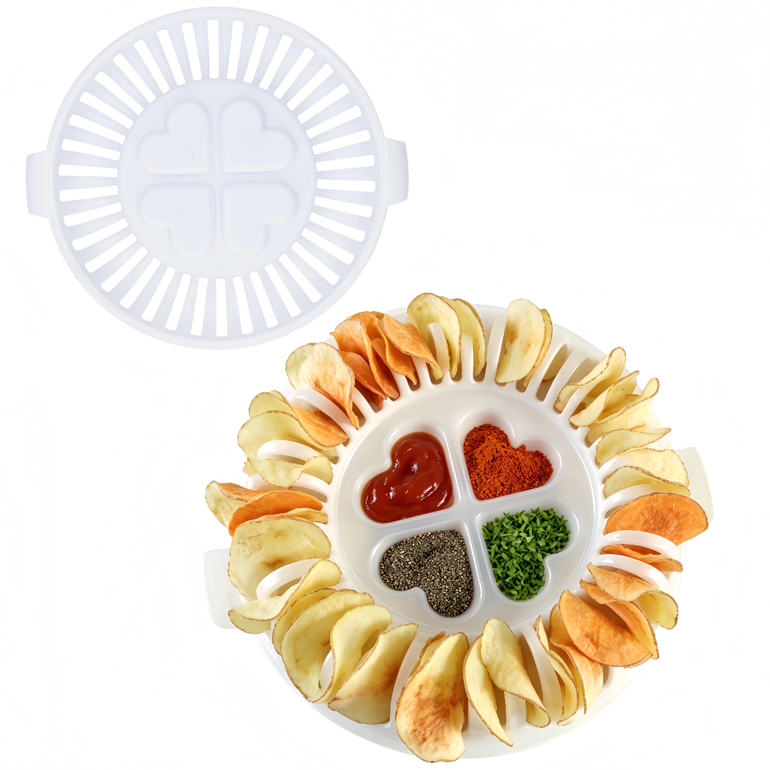 Kuuleyn Microwave Oven Chip Baking Tray,Microwave potato chip maker,potato cooker DIY Snack Food Rack, Kitchen Tools