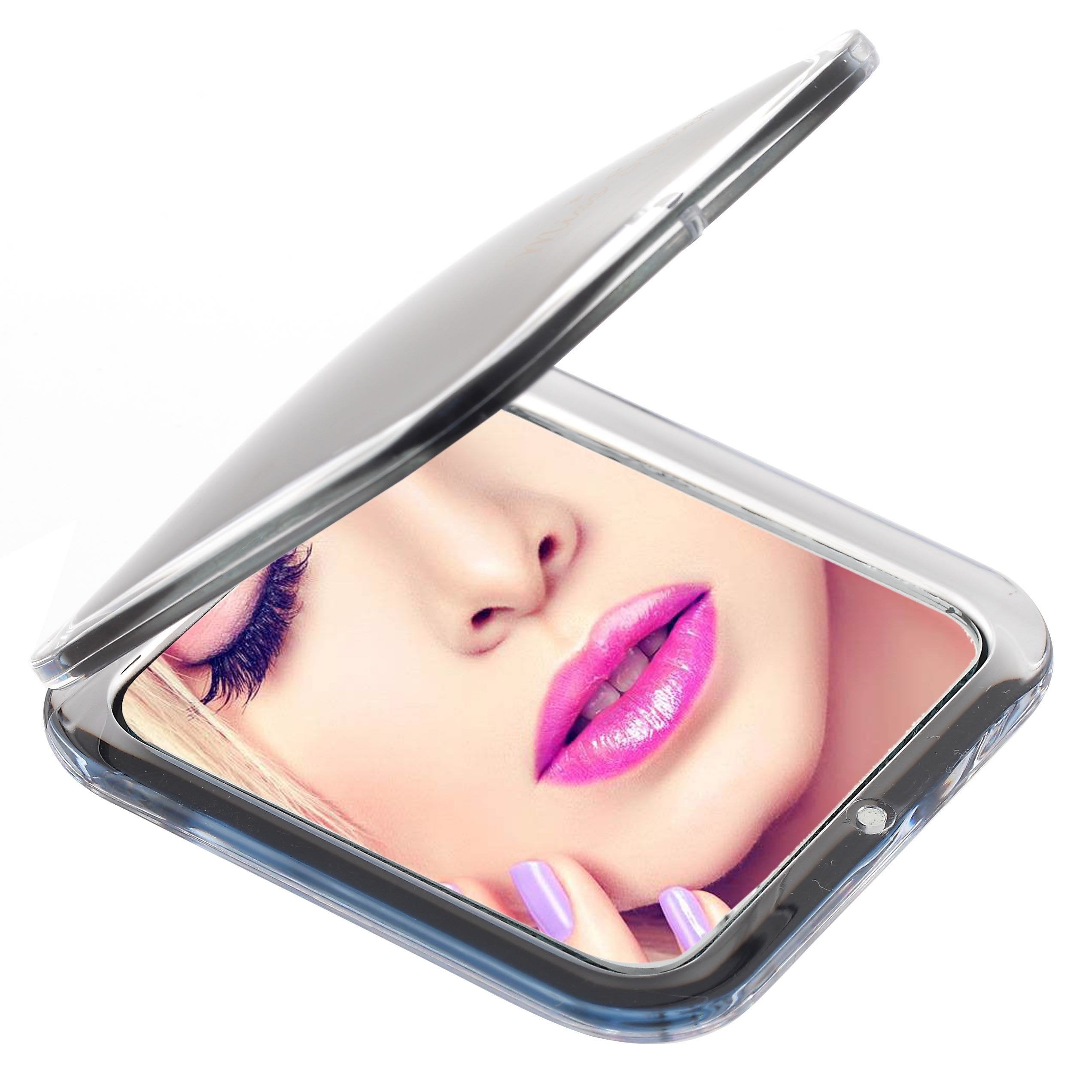 Miss Sweet Compact Mirror For Purse Pocket Mirror True Image&5X Magnification (Black)