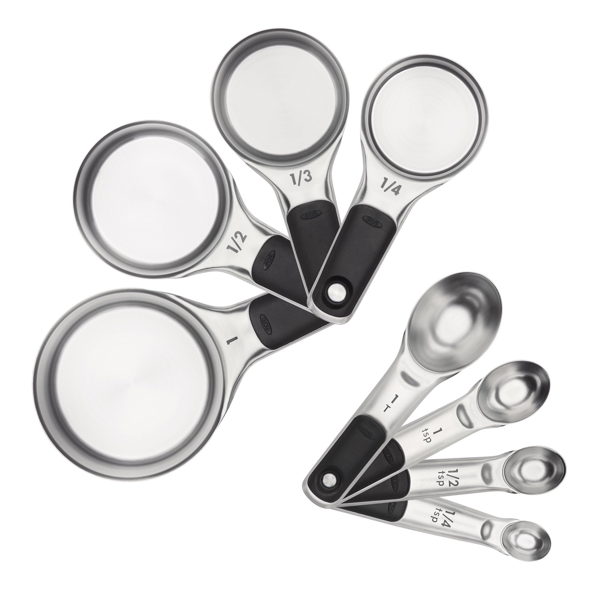 Oxo Good Grips Stainless Steel Measuring Cups And Spoons Set, 2.9, 8 Piece