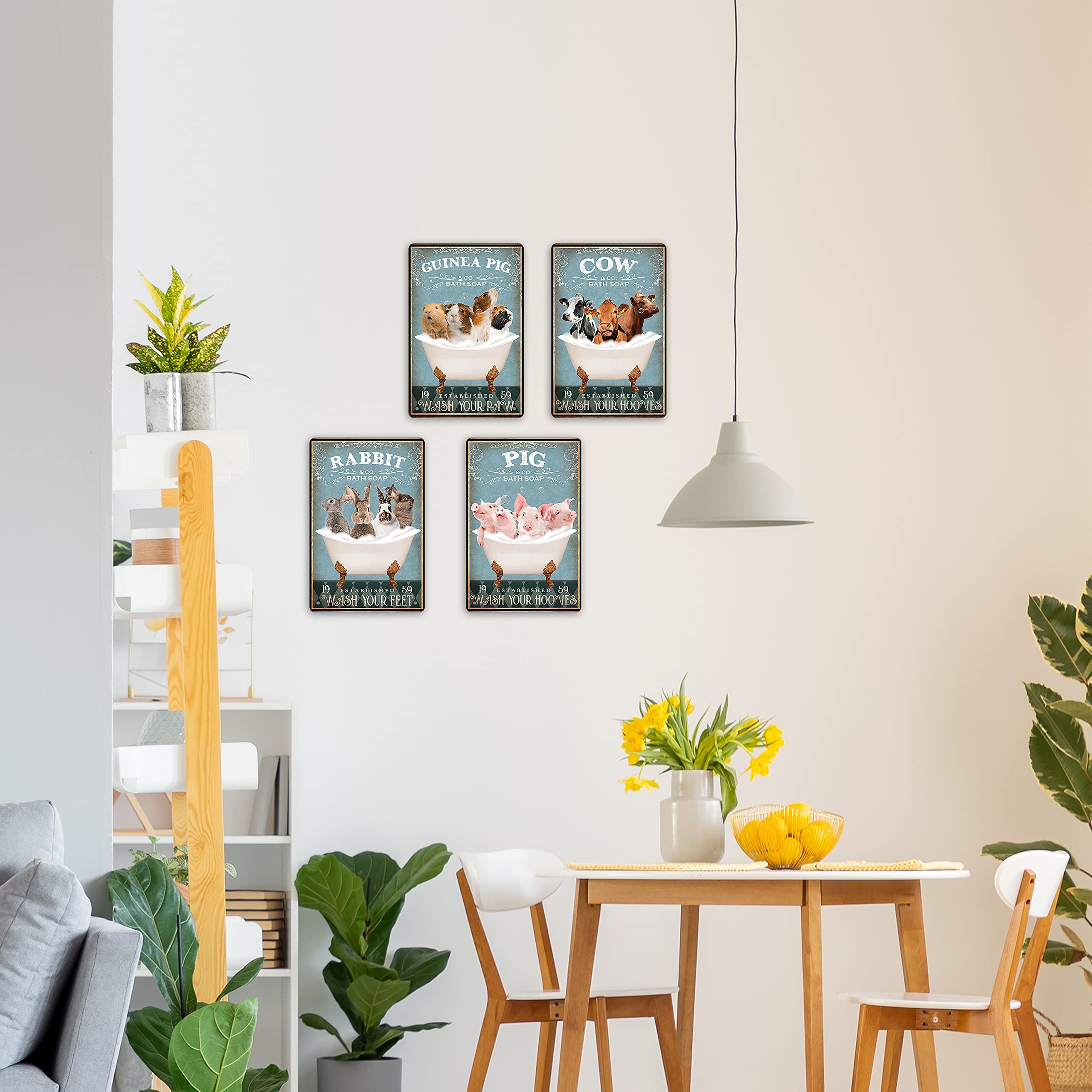 Funny Pig Decor Bathroom Decor Bathtub Decor Pig Accessories Farm Decor Pig Signs Wall Art Poster Retro Poster Bar Home Bathroom Wall Decoration Sign 8x12 Inch