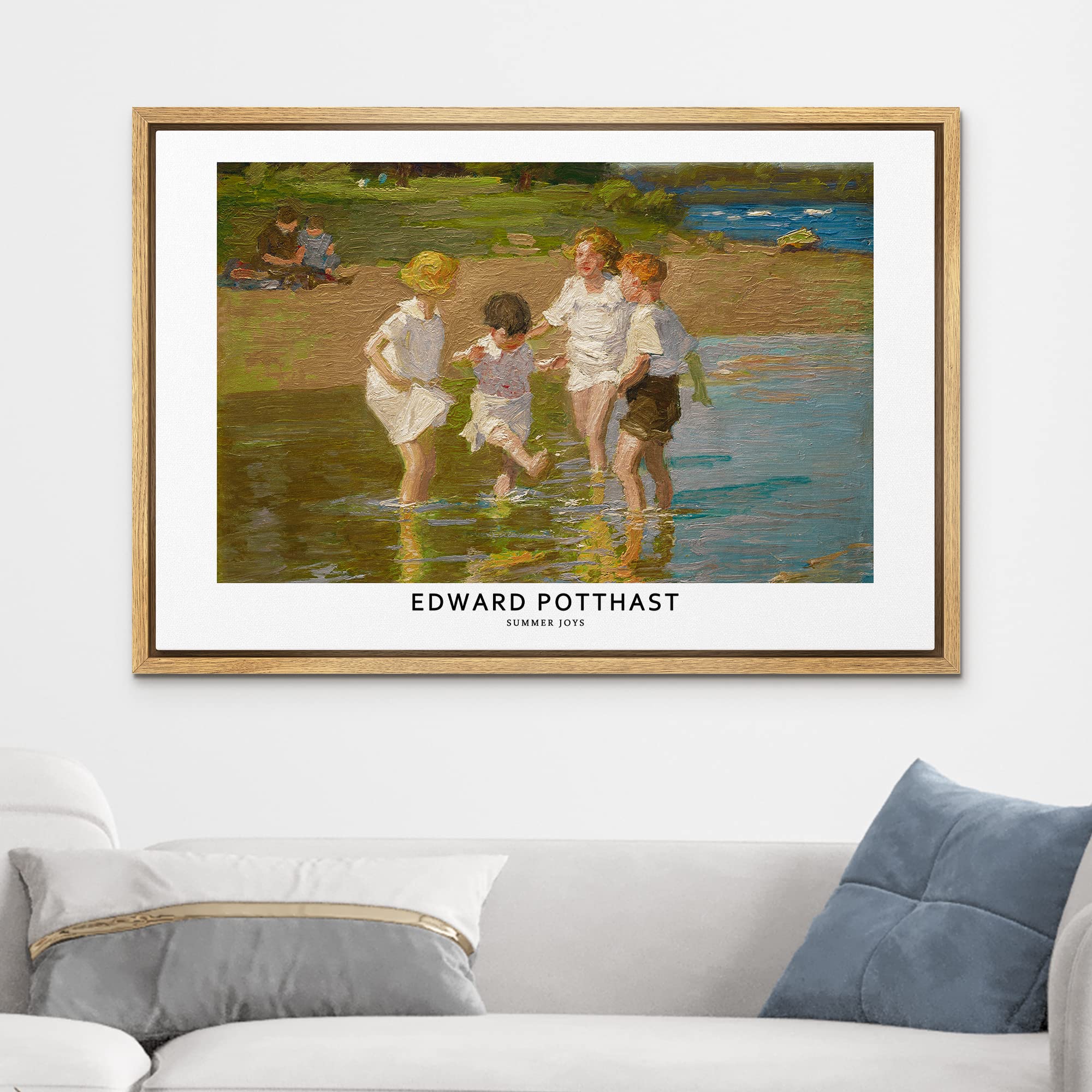 Wall26 Framed Canvas Print Wall Art Summer Joys By Edward Potthast Historic Classical Illustrations Fine Art Decorative Vintage