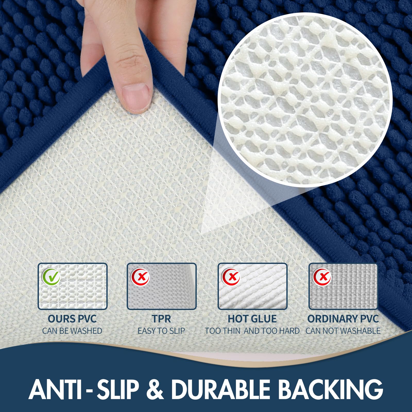 Treetone Shaggy Bathroom Rugs Sets 2 Piece, Plush Bath Mat Set Soft Chenille Bathroom Mat With Non-Slip Backing, Absorbent Rug S