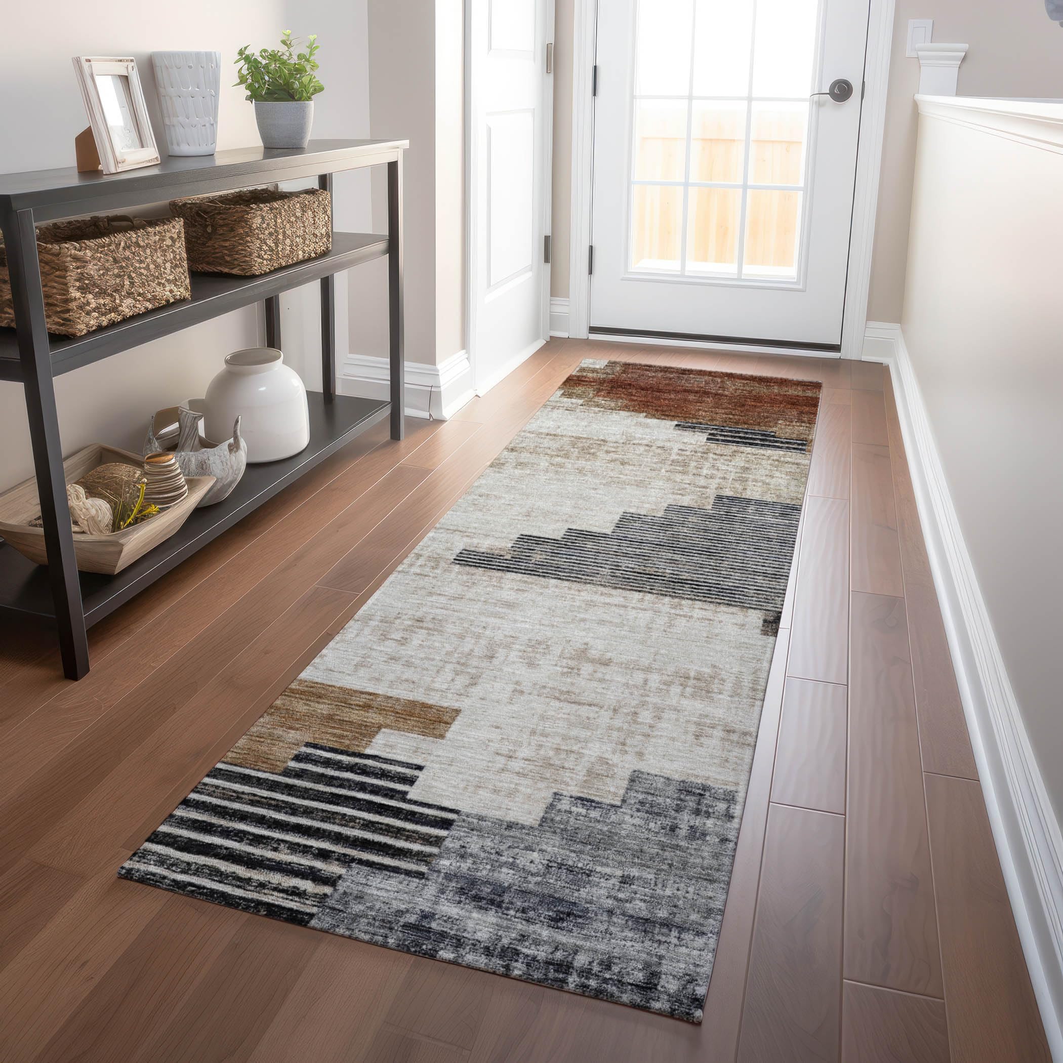 Machine Washable Indoor/Outdoor Chantille Paprika 23 x 76 Runner Rug