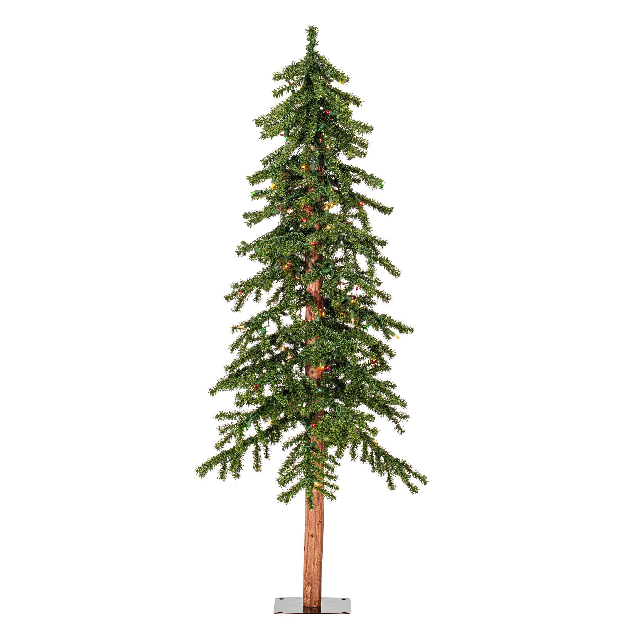 Vickerman 4' 5' 6' Natural Alpine Artificial Christmas Tree Set - Multi-Colored LED Lights - Faux Christmas Tree Set - Seasonal 