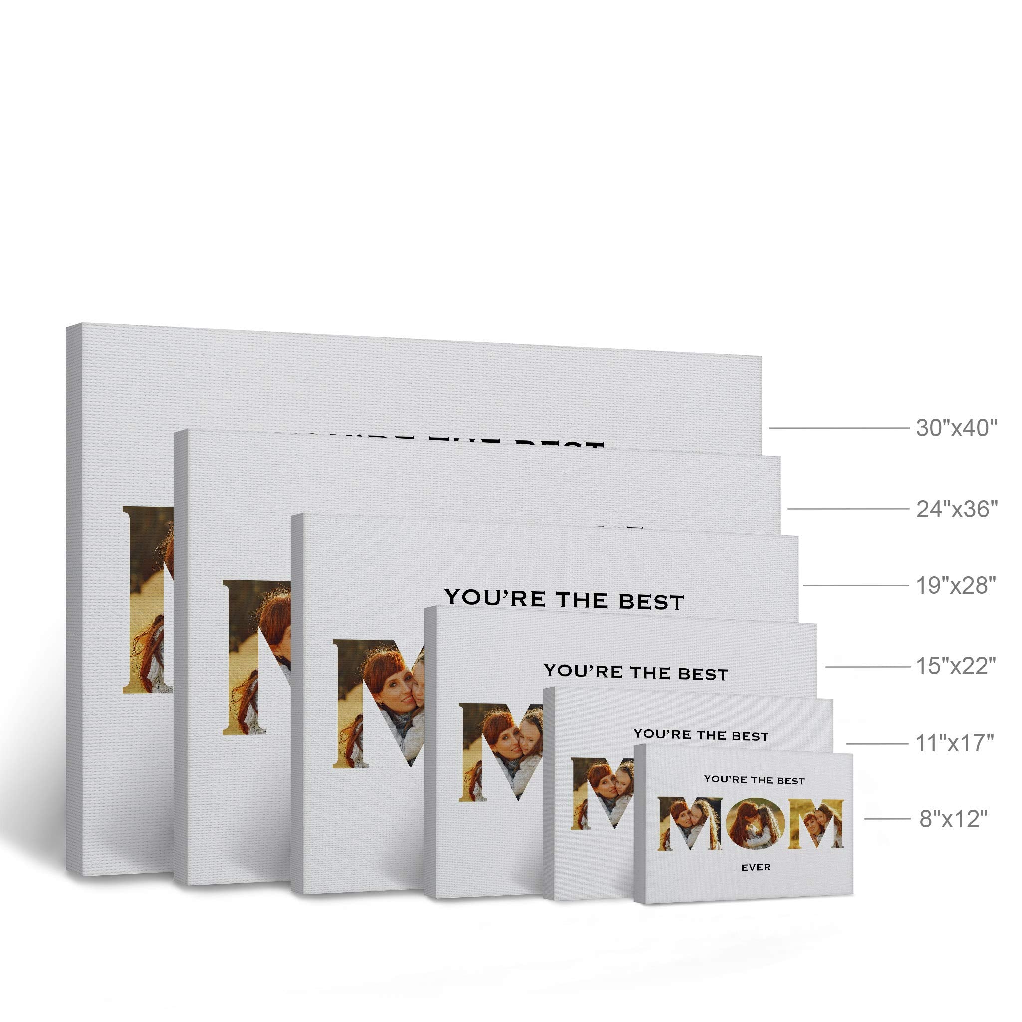 Smile Art Design Custom Photo Print Canvas Print With Your Photos Personalized Photo Upload 3 Images Collage Picture Mom Letteri