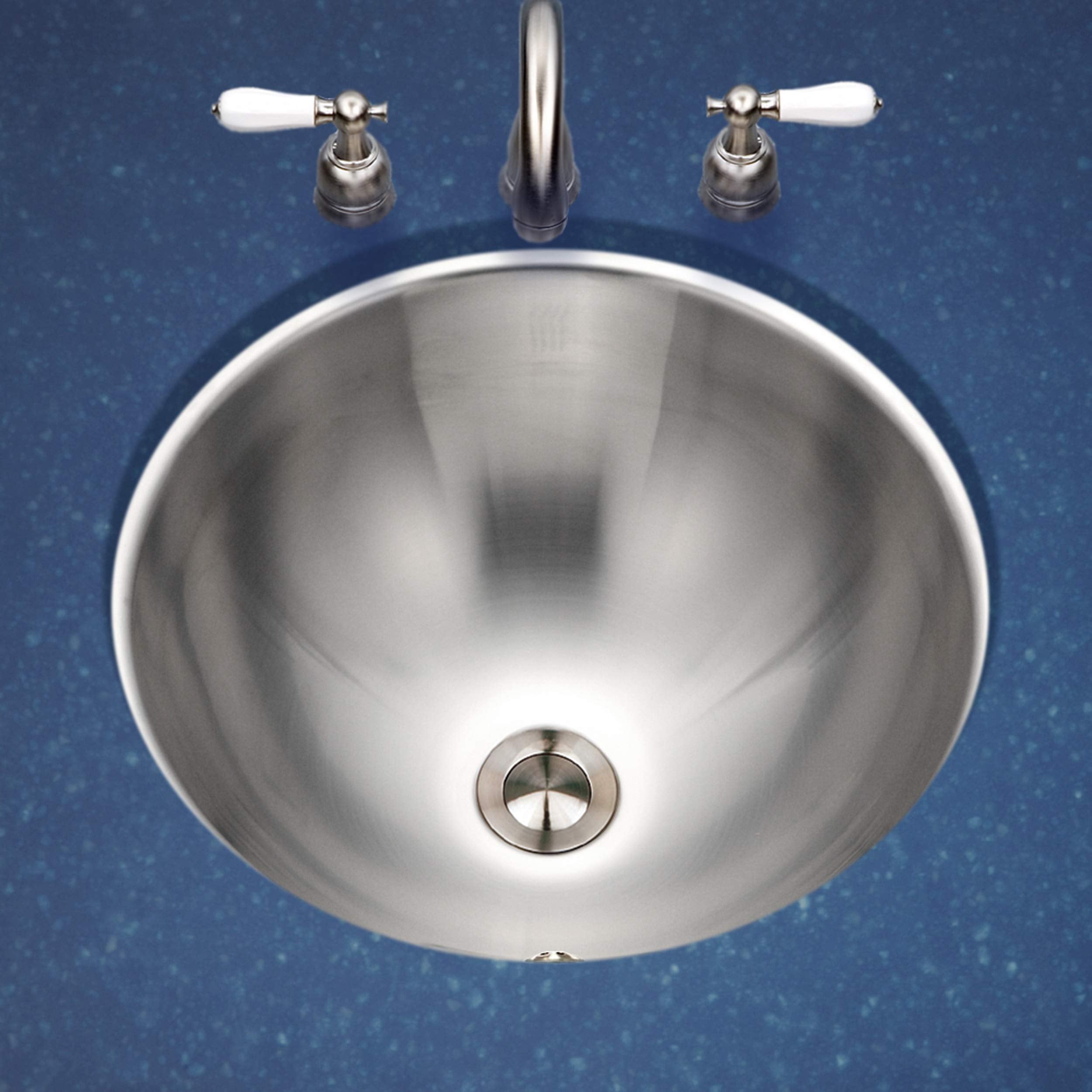 Houzer Cro-1620-1 Opus Series Conical Undermount Stainless Steel Lavatory Sink With Overflow