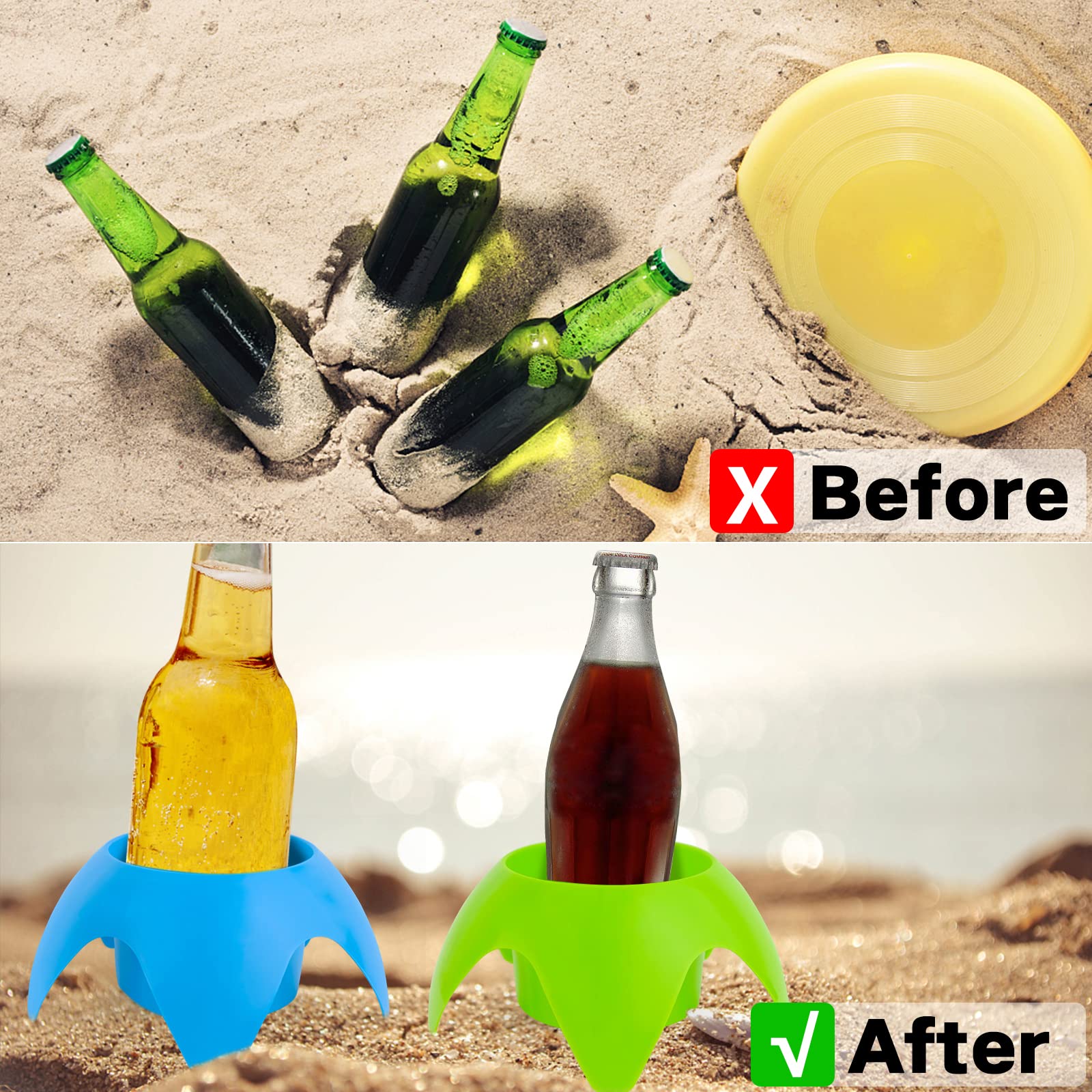 Beach Cup Holder-Sand-Free Drink Holder,Multi-Functional Sand Cup Holder For Beverage Phone Sunglasses Keys,Beach Accessories Fo