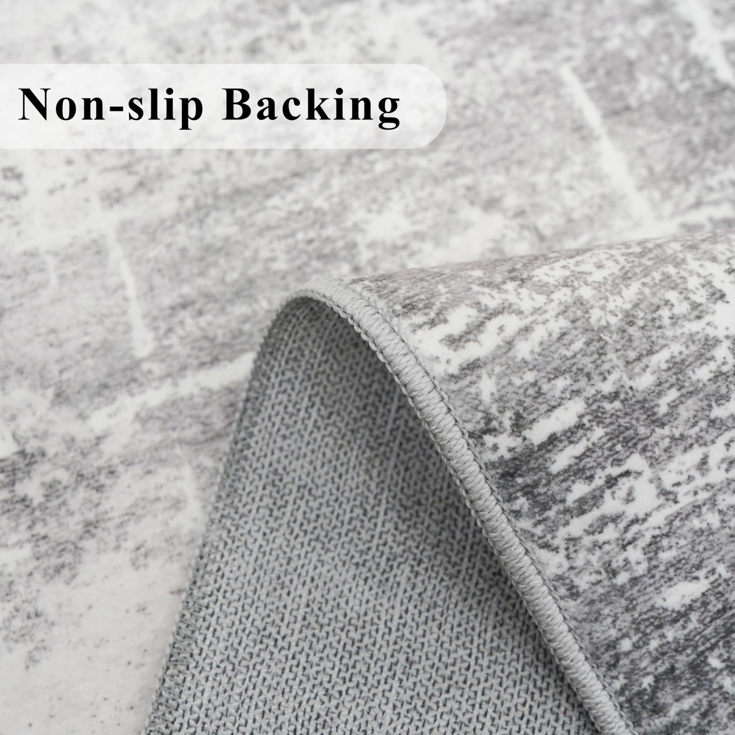 Washable 2x4 Entryway Area Rugs: Non-Slip Abstract Water Resistant Kitchen Rug Durable Doormat Soft Bedroom Carpet Indoor Low Pi