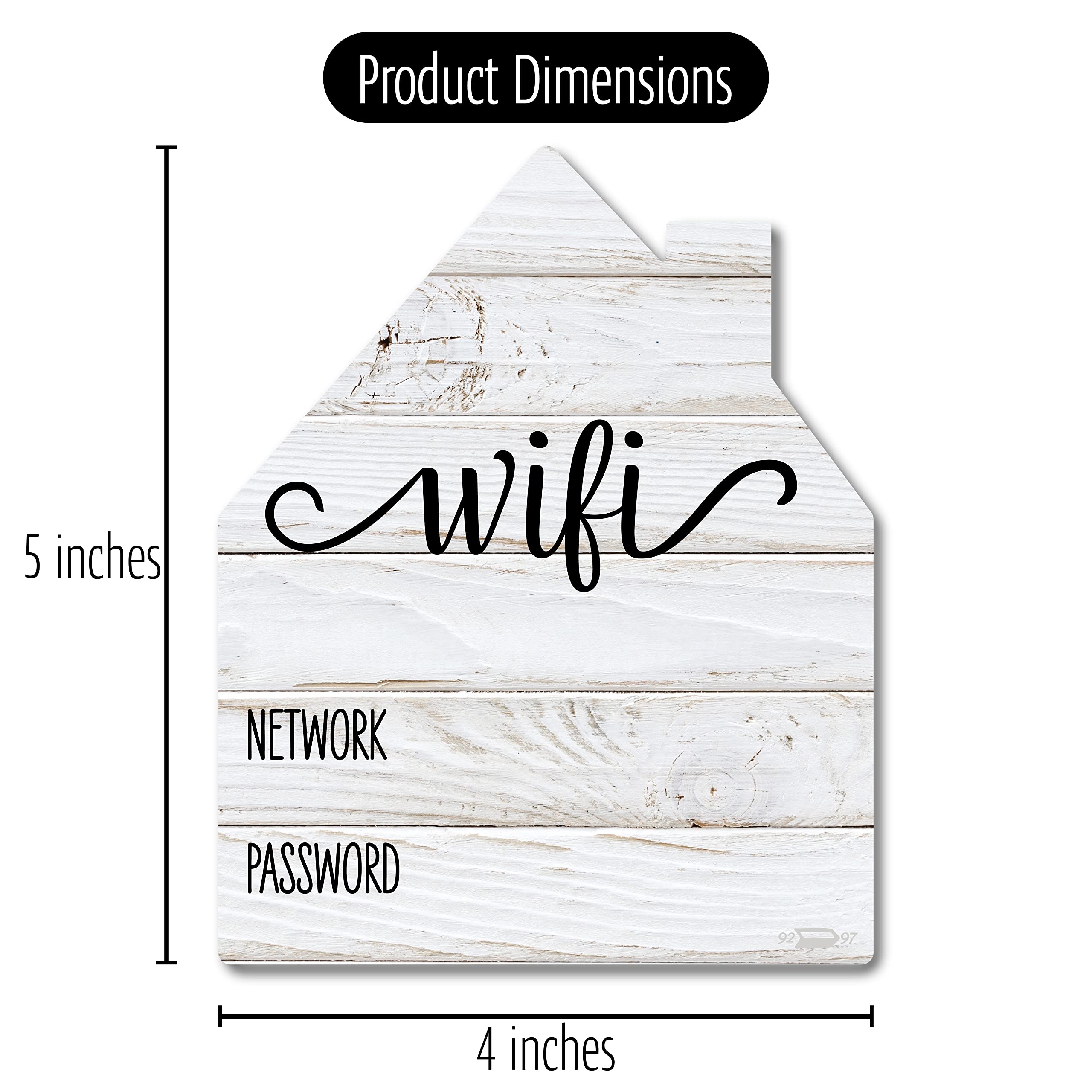 Rustic White Wifi Password Sign, Rustic Farmhouse Fridge Magnet, Wifi Password Sign For Home With Black Wet Erasable Pen, Magnet