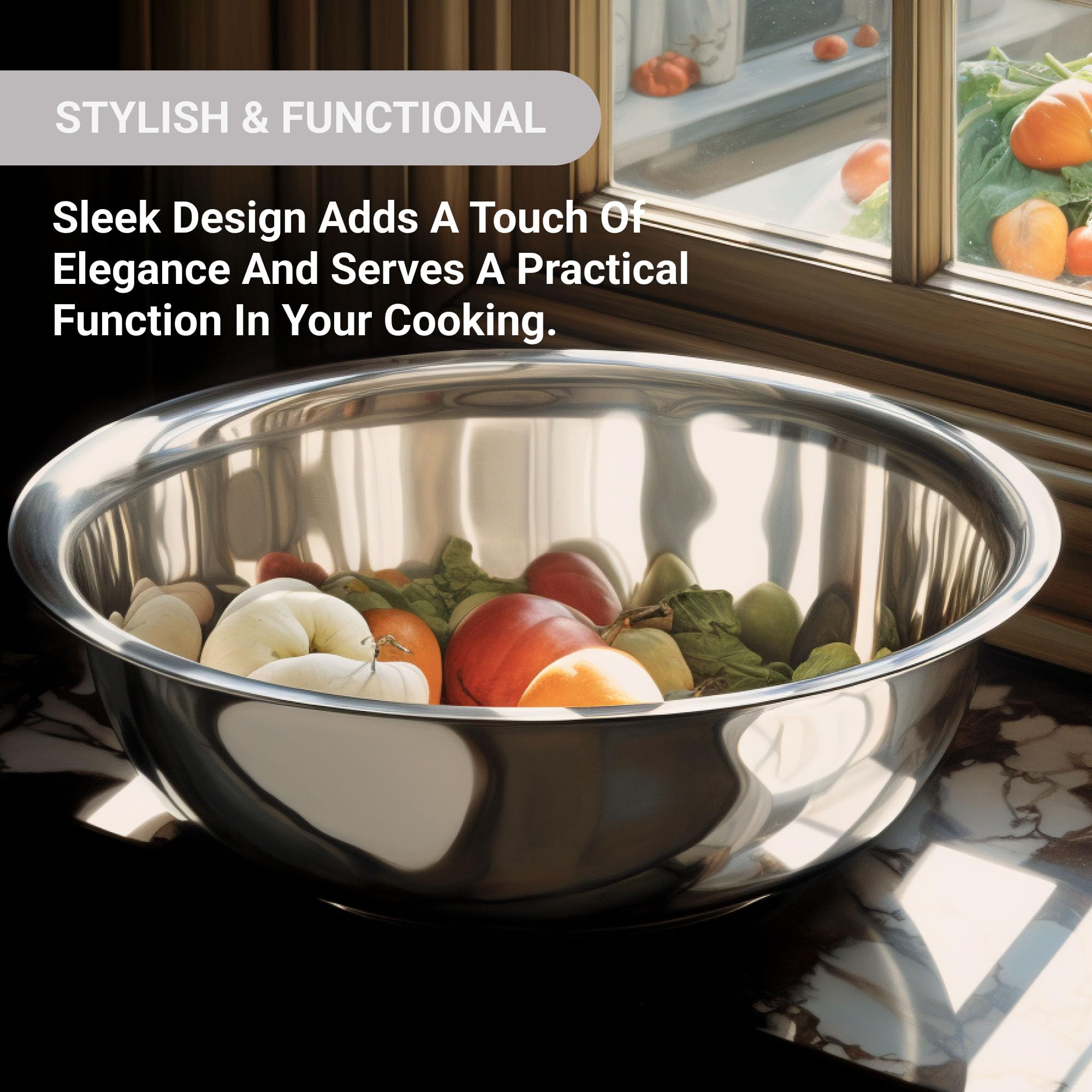 American Metalcraft 16'' Stainless Steel Mixing Bowl - 13-Quart Durable Metal Bowls For Mixing, Large Stainless Steel Bowl